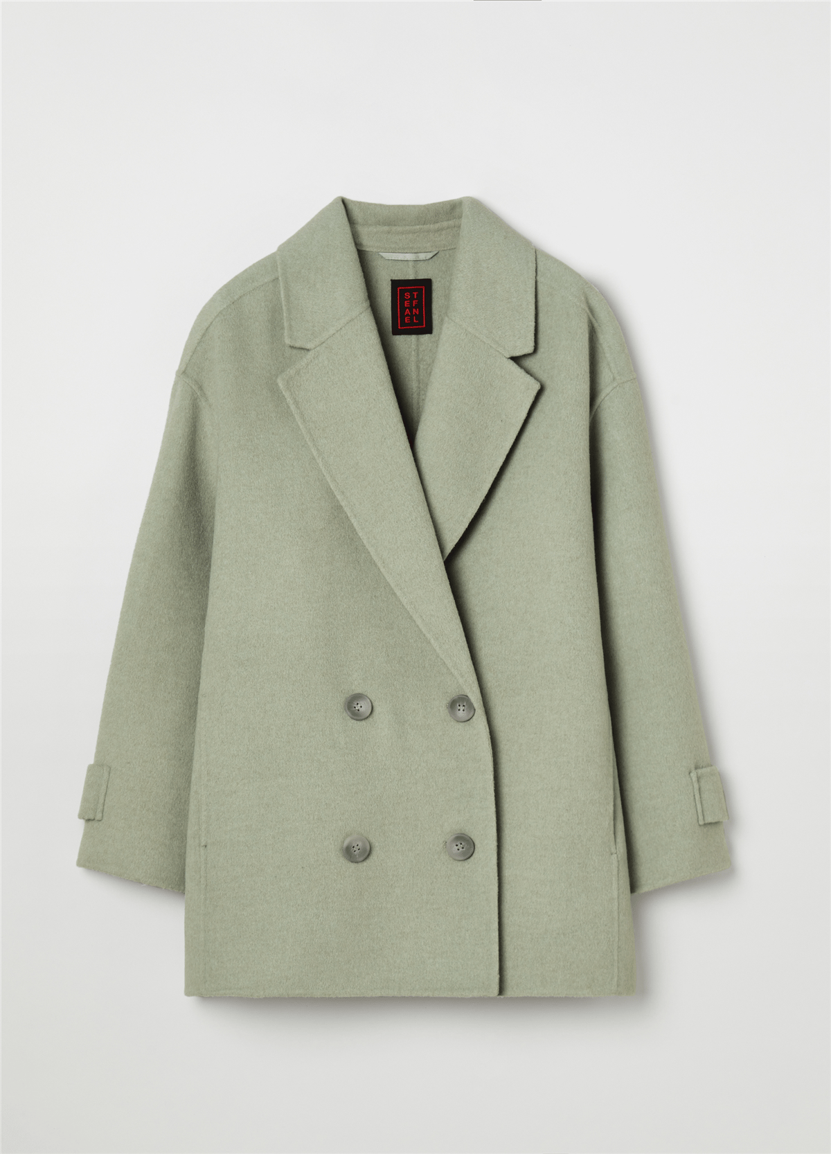 Kısa Oversize Mint Kruvaze Kaban