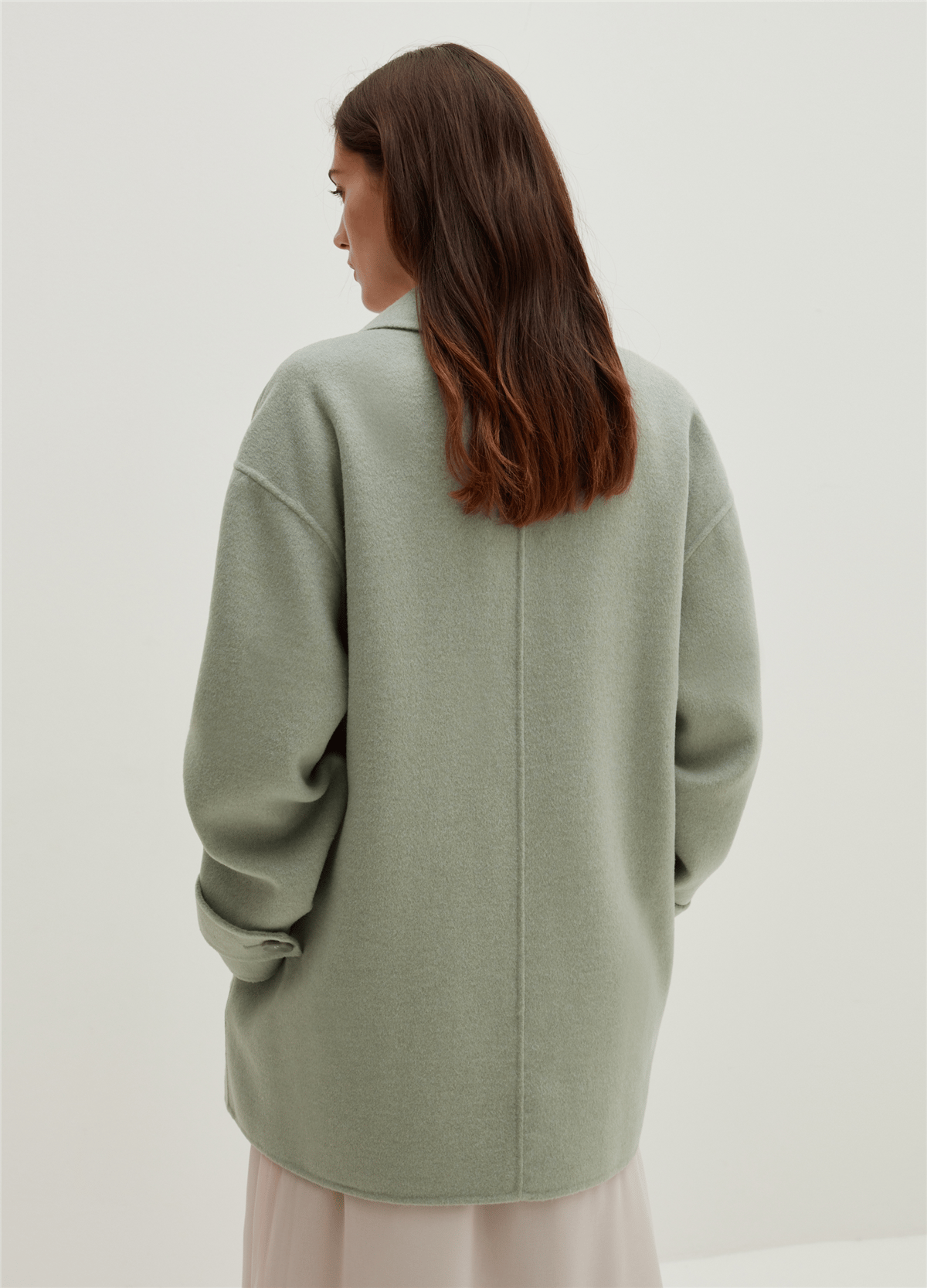 Kısa Oversize Mint Kruvaze Kaban