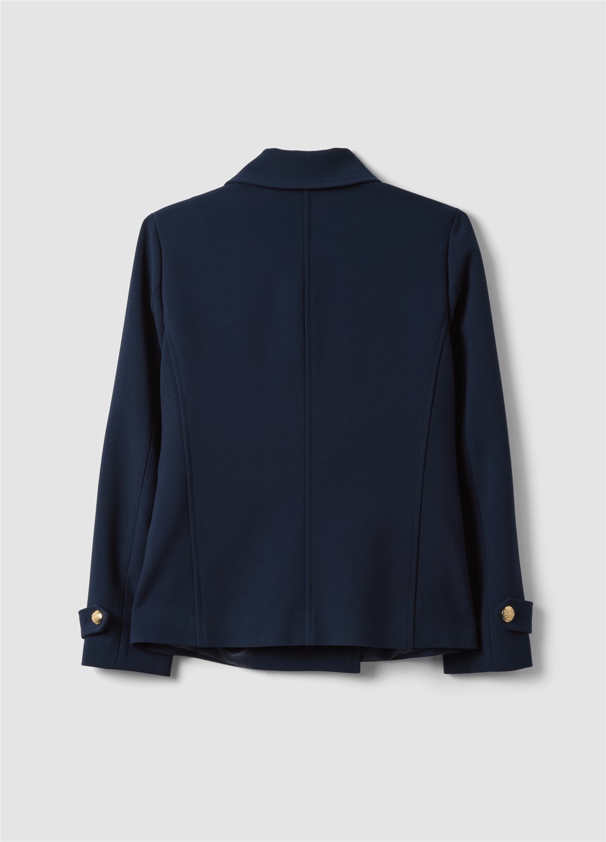 Lacivert Klasik Yaka Regular Fit Esnek Viskon Kruvaze Blazer Ceket