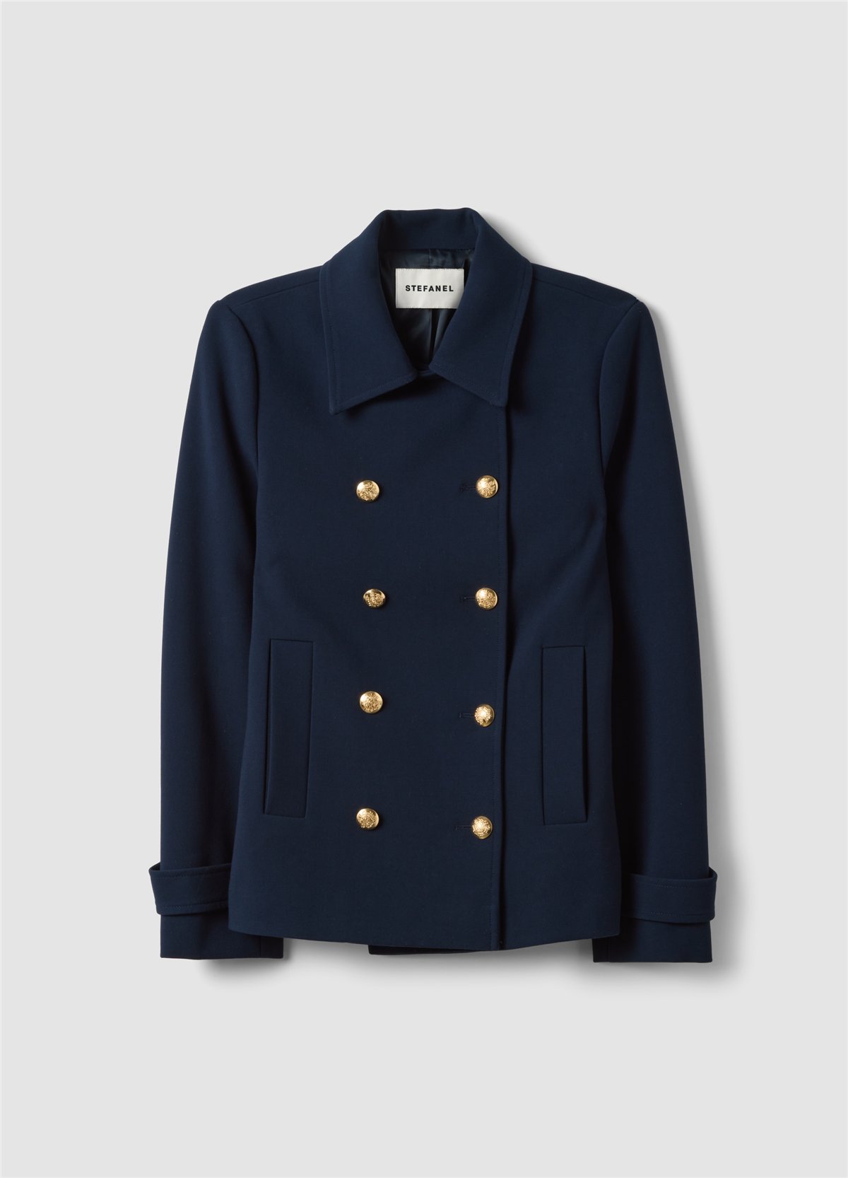 Lacivert Klasik Yaka Regular Fit Esnek Viskon Kruvaze Blazer Ceket