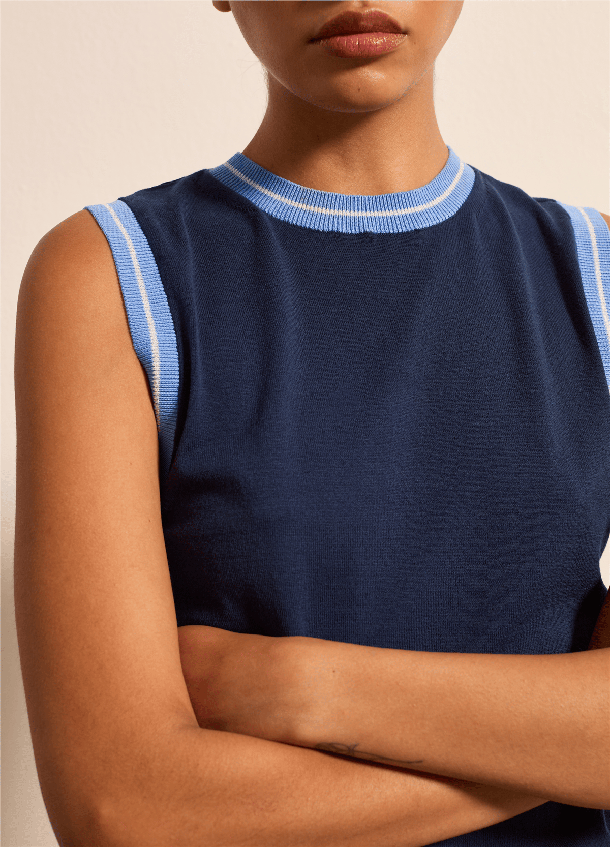 Lurex Detaylı Crepe Lacivert Atlet