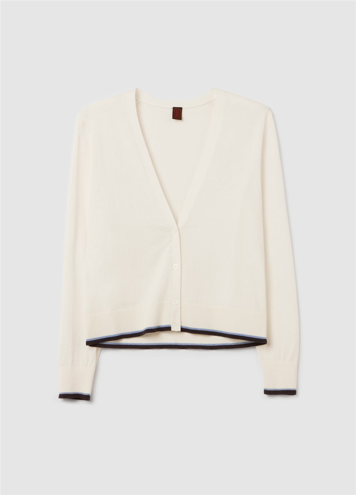 Lurex Şerit Detaylı Crepe Bej Hırka