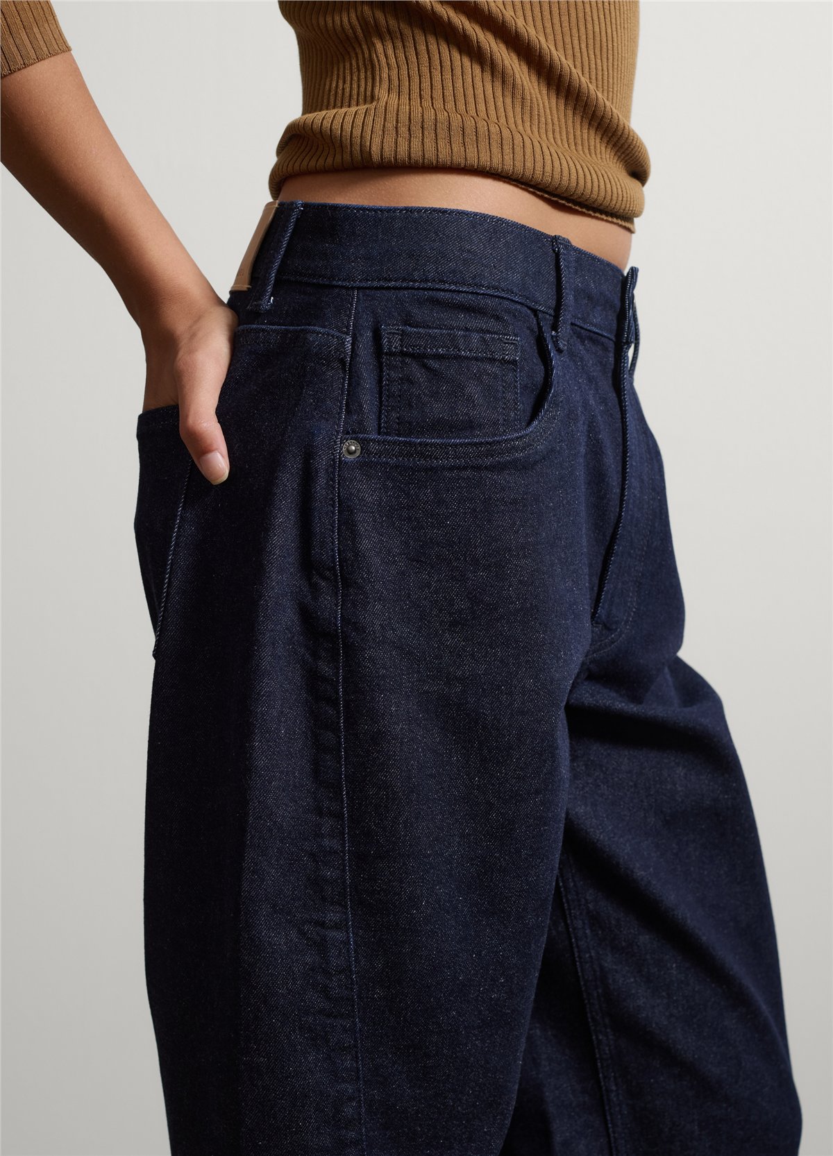 Mavi Balon Kesim Esnek Pamuklu Denim Jean