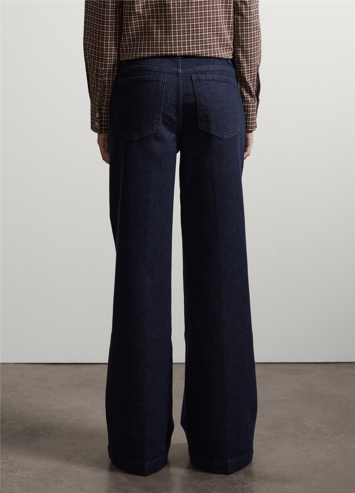 Mavi Bol Paça Esnek Pamuklu Denim Jean