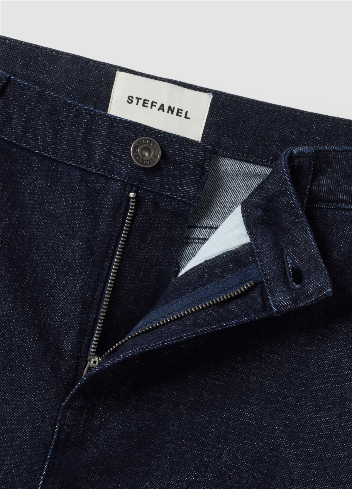 Mavi Bol Paça Esnek Pamuklu Denim Jean