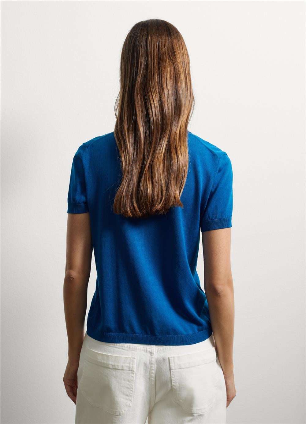 Mavi Düzenli Fit Lyocell Polo