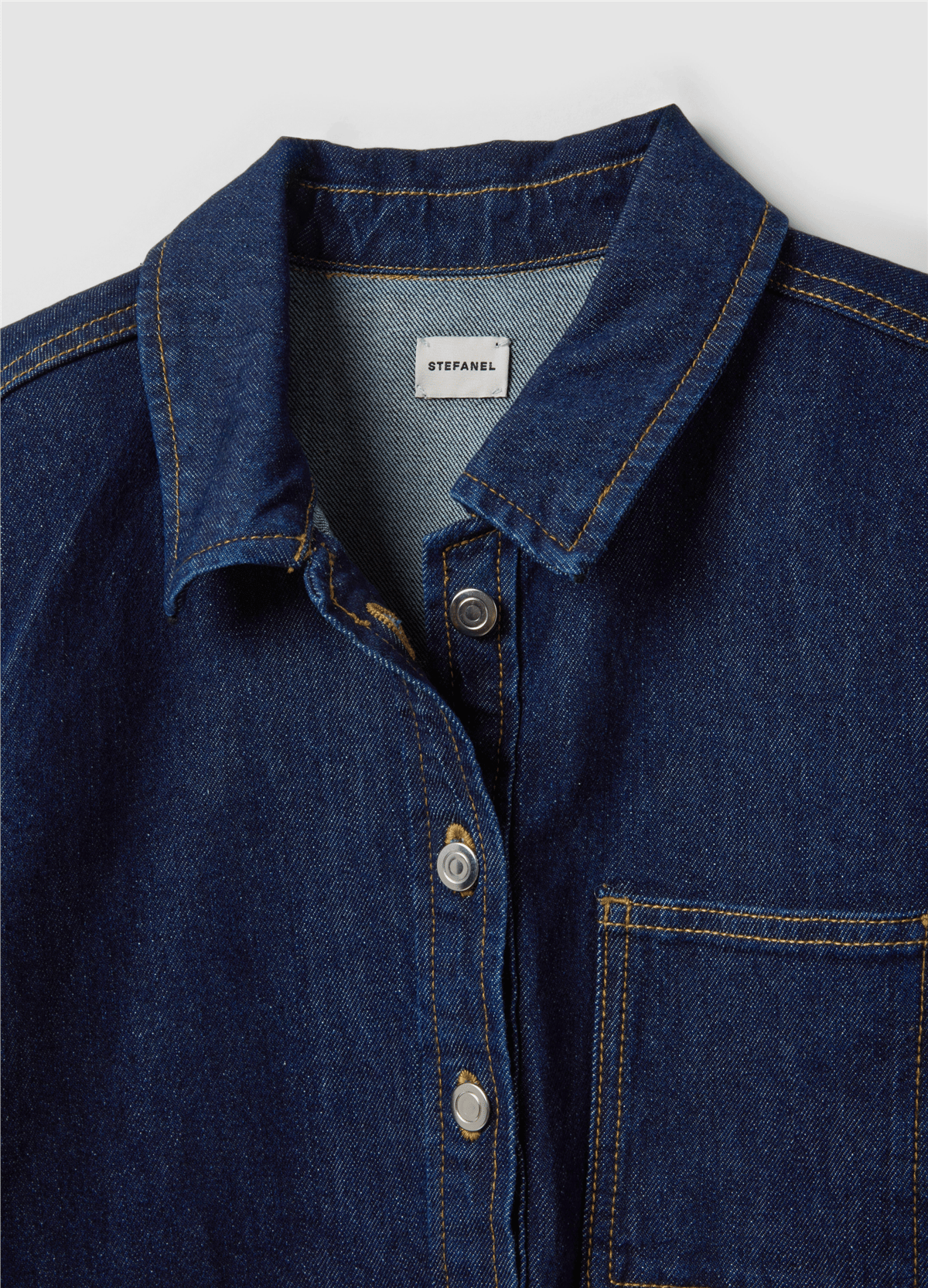 Mavi Geniş Kalıp Esnek Pamuklu Denim Elbise
