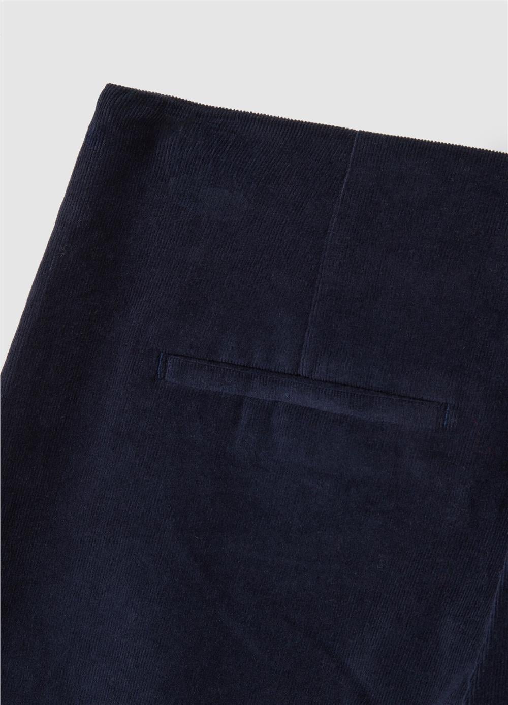 Mavi Kadife Flare Pantolon
