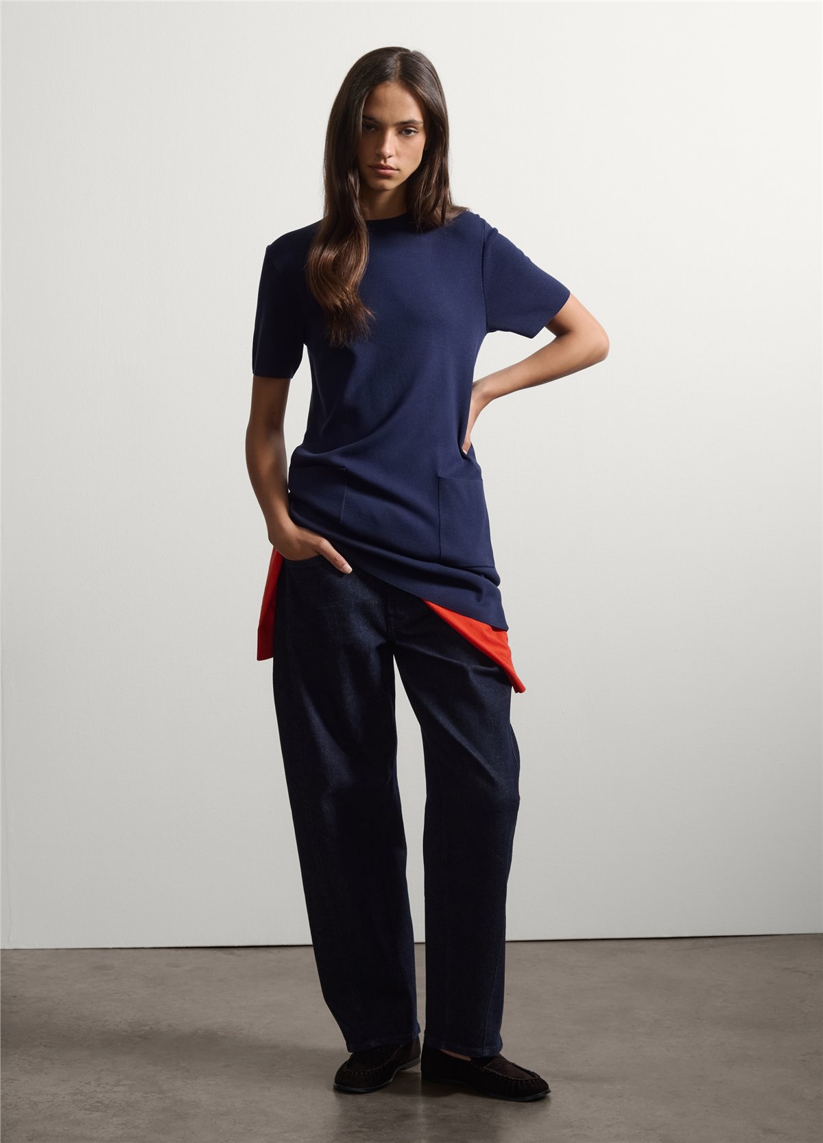 Mavi Regular Fit Viskon Karışımlı Elbise