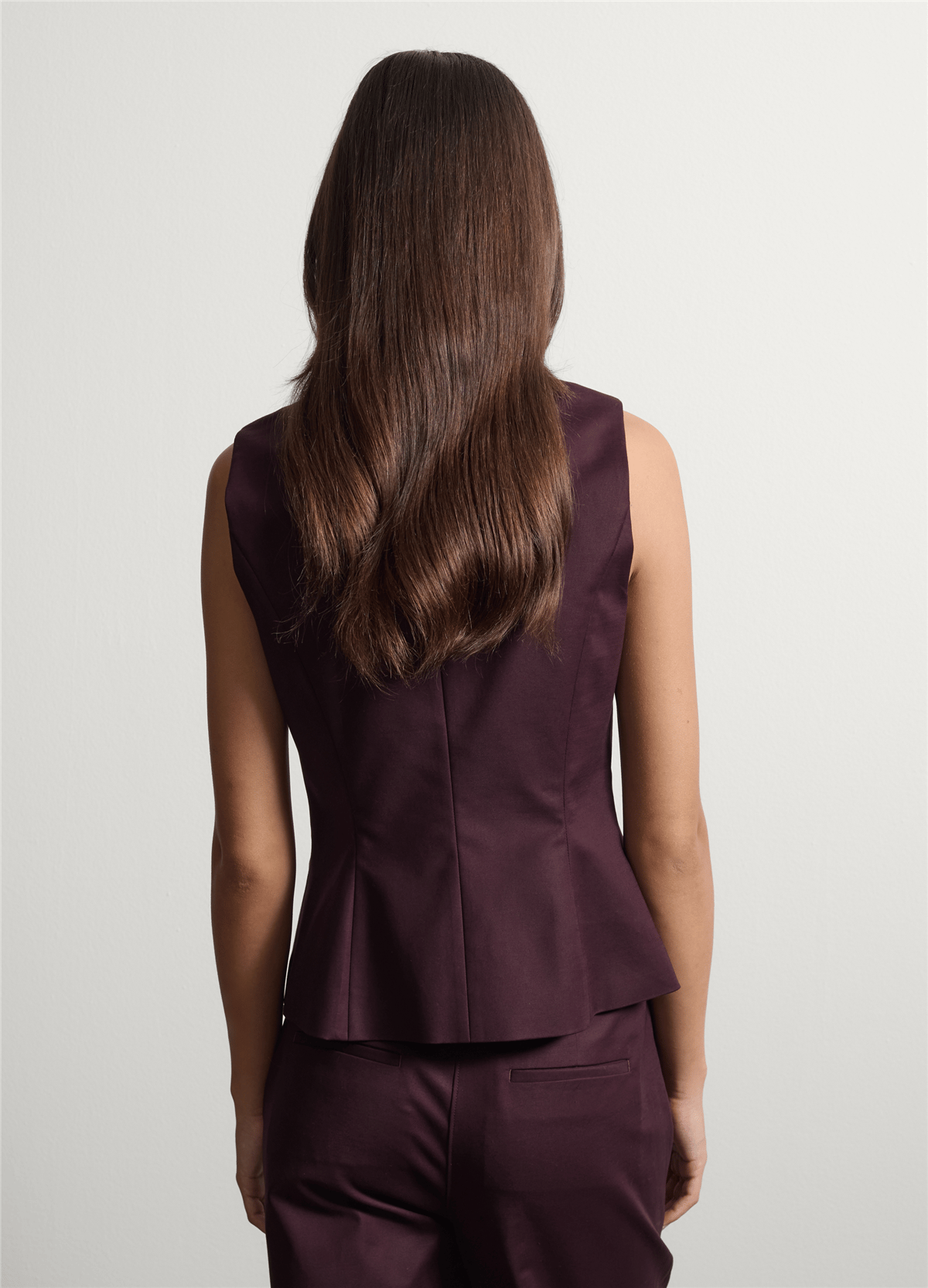 Mor Renk Slim Fit Esnek Pamuklu Yelek