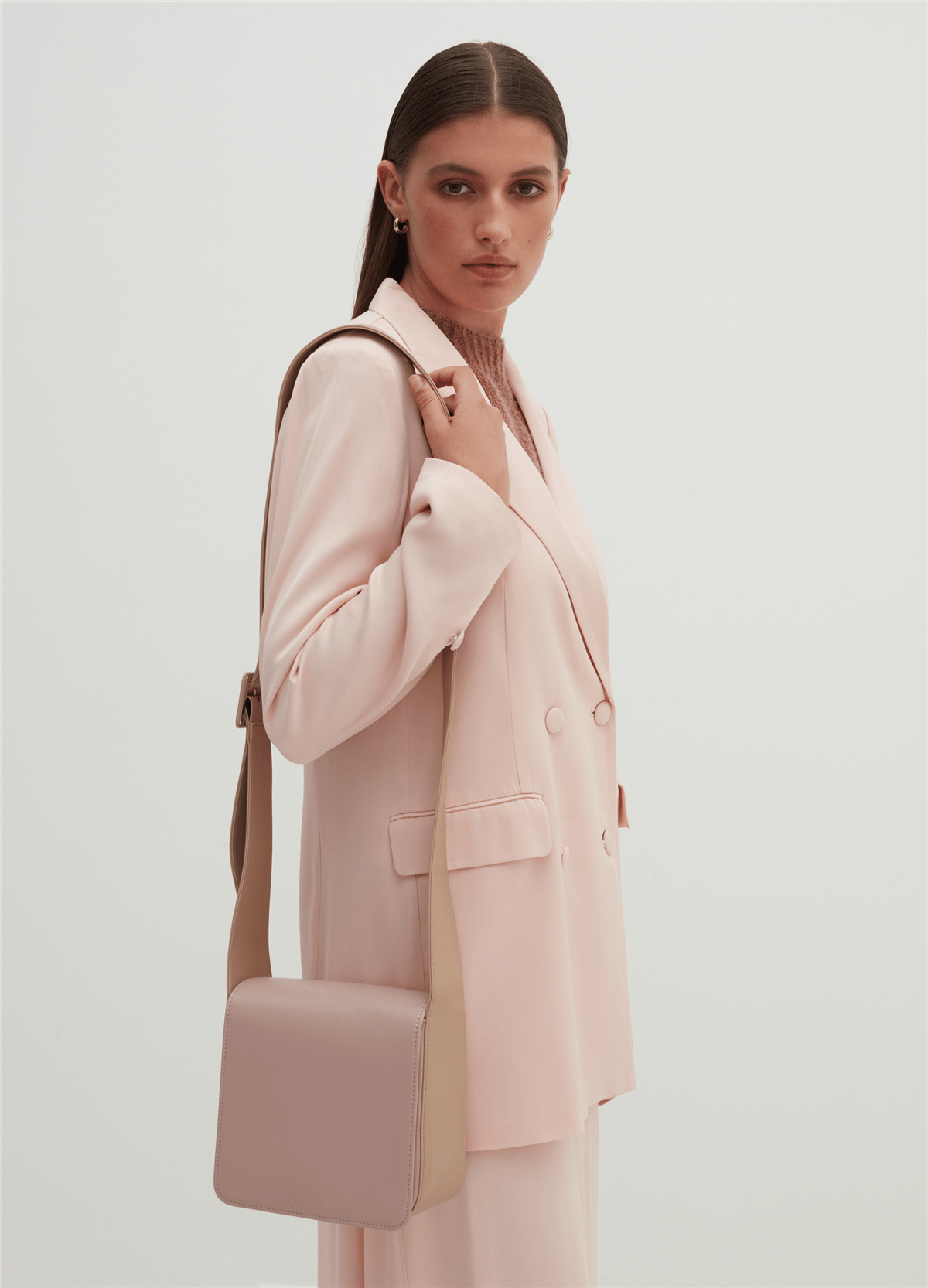 Omuz Askılı Pembe Kare Mini Çanta