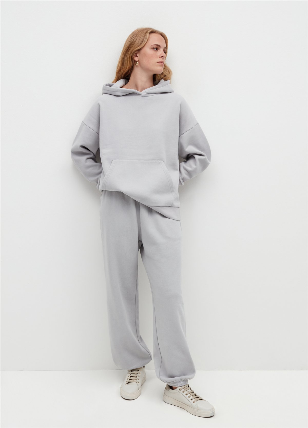 Peluş Açık Gri Jogger Pantolon