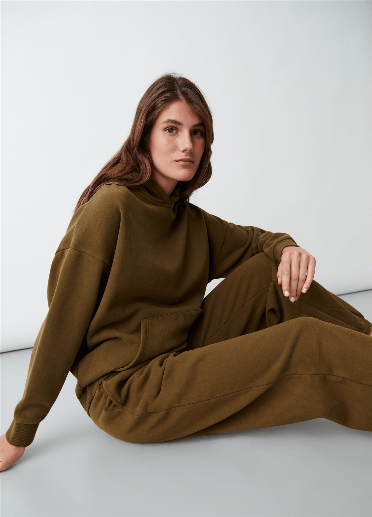 Peluş Haki Jogger Pantolon