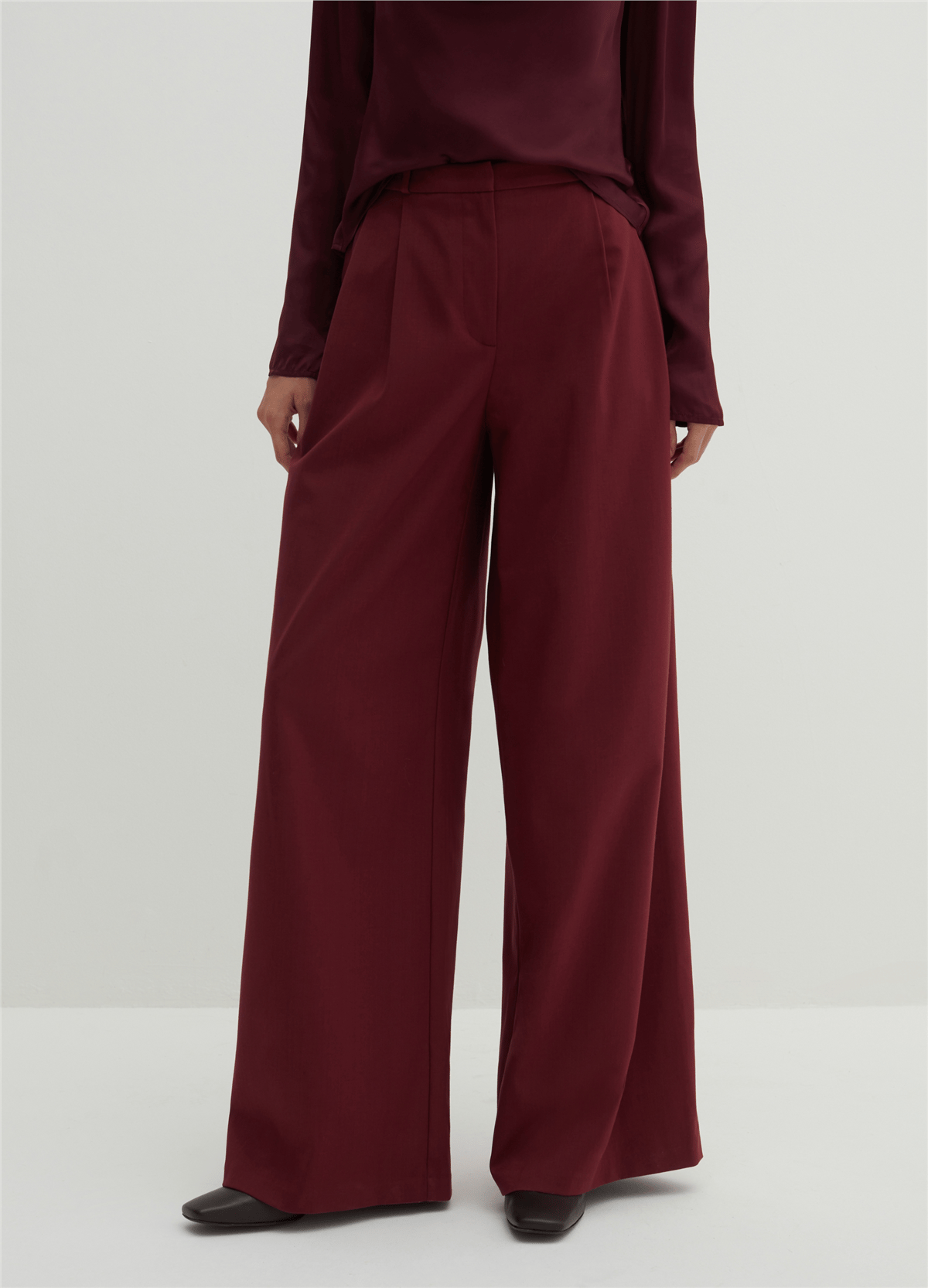 Pensli Bol Kesim Bordo Pantolon