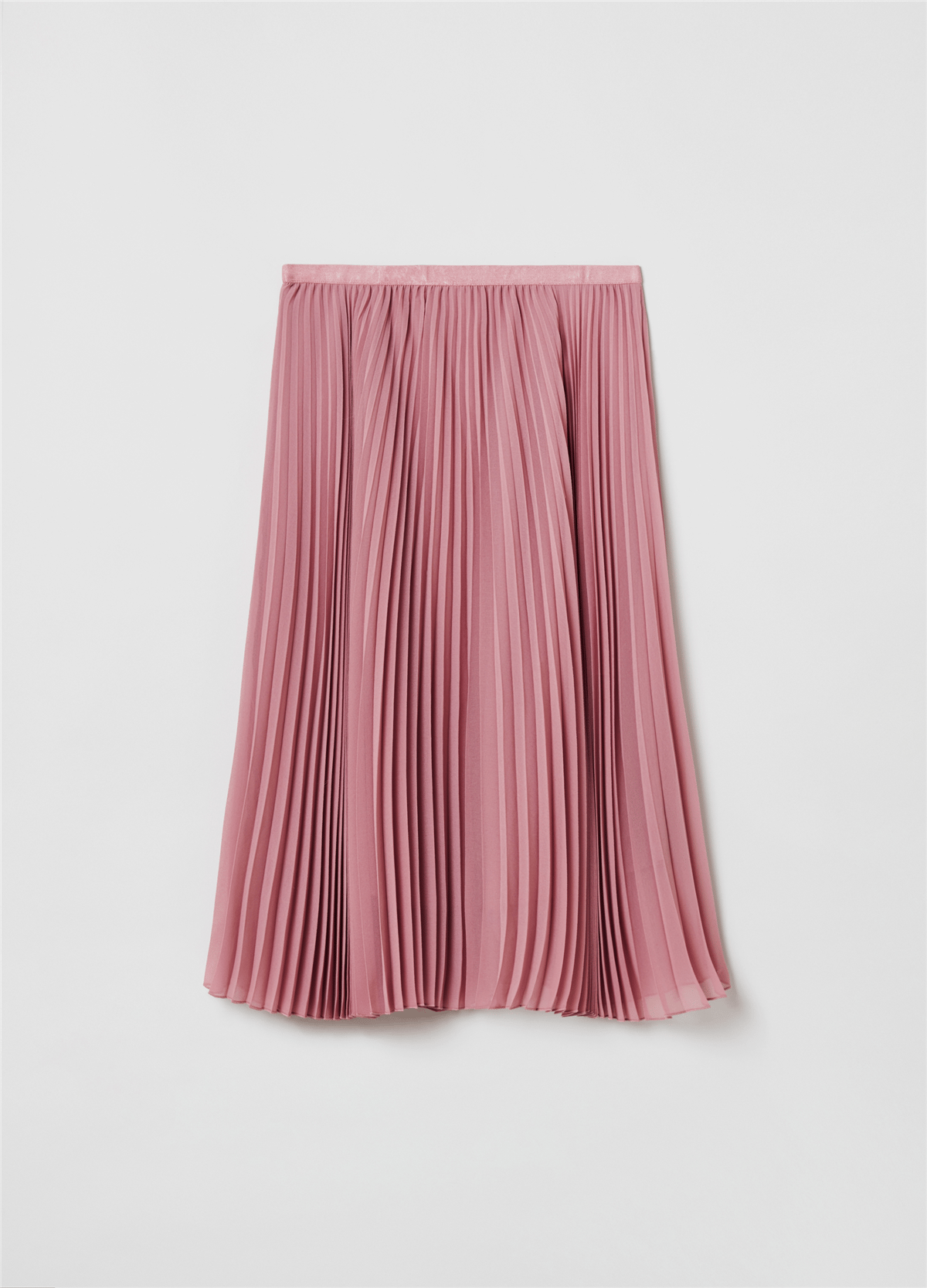 Pileli Pembe Georgette Etek