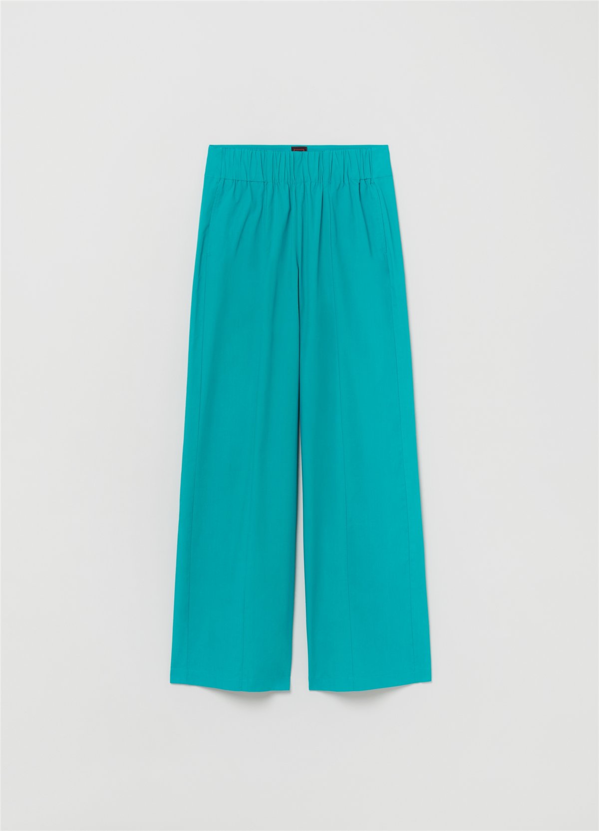 Poplin Bol Paçalı Turkuaz Pantolon