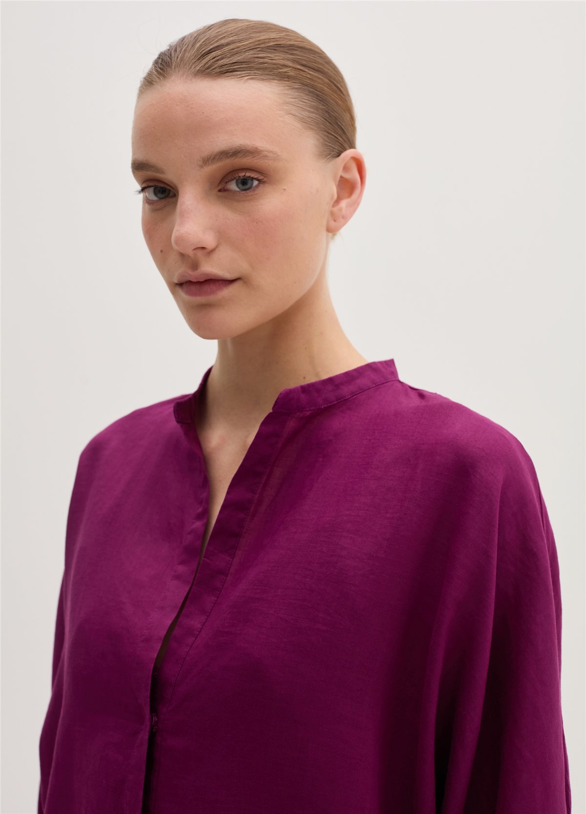 Rami Kumaş Mor Kaftan Elbise