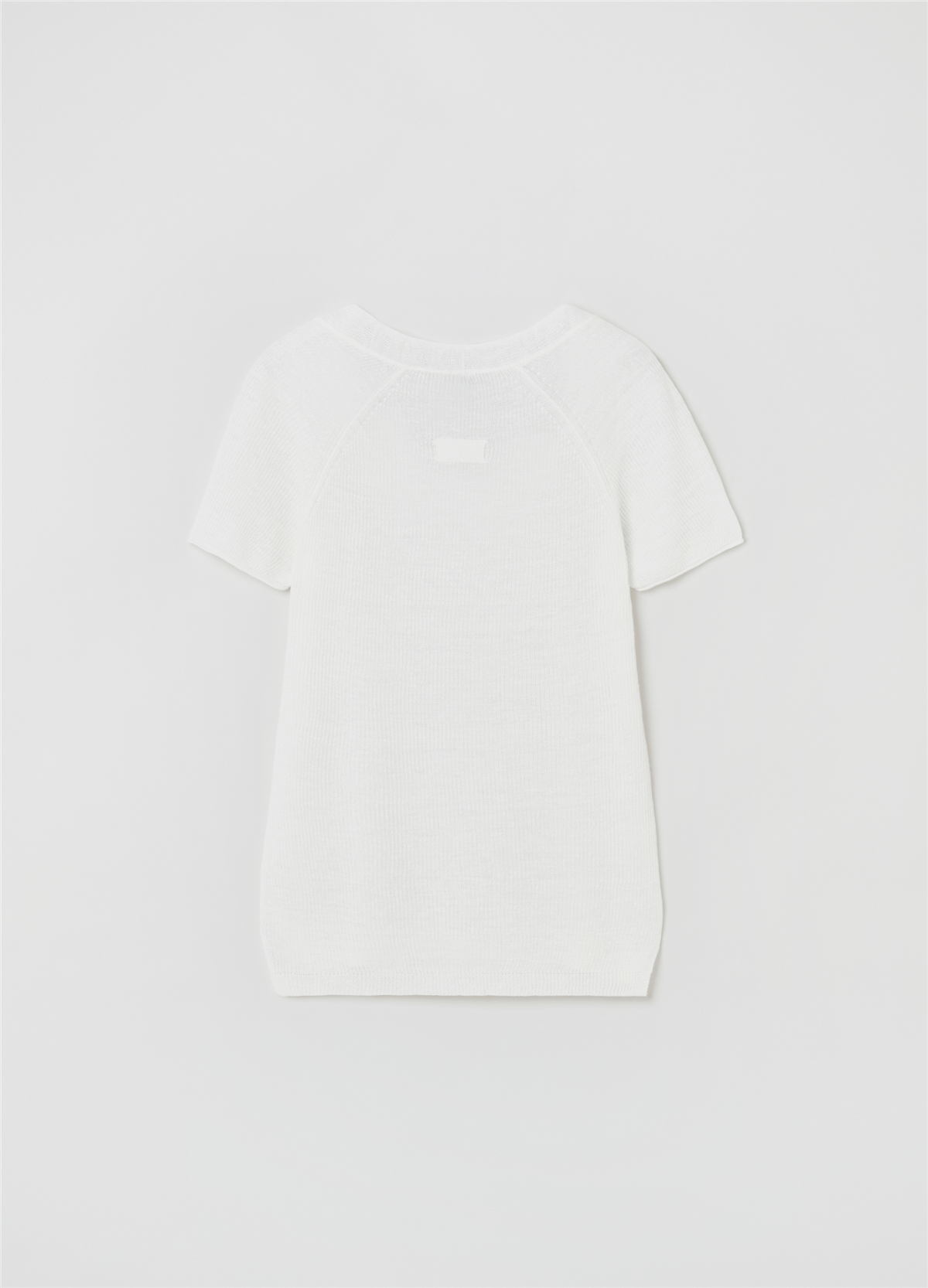 Reglan Kollu Keten Beyaz Tişört