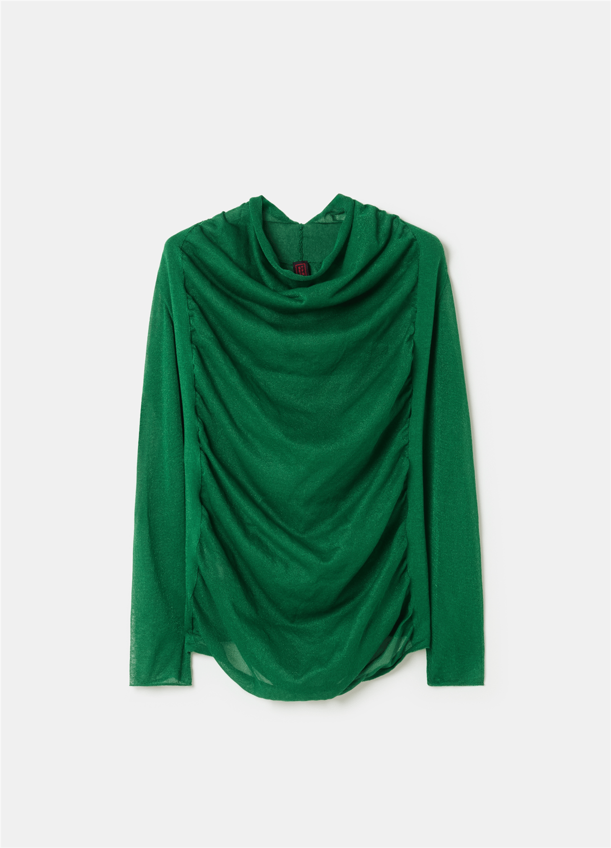Reglan Kollu Şeffaf Görünümlü Yeşil Bluz
