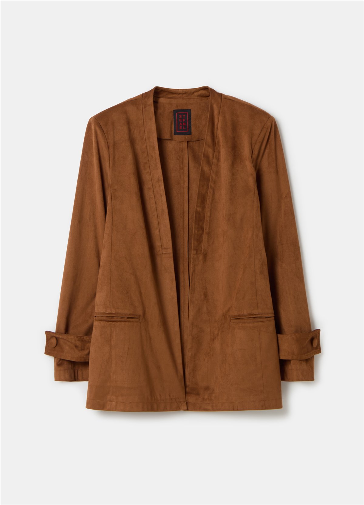 Süet Açık Model Kahverengi Blazer Ceket