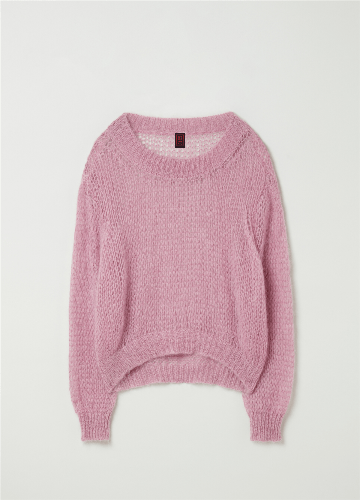 Tiftik Karışımlı Pembe Oversize Ajurlu Kazak