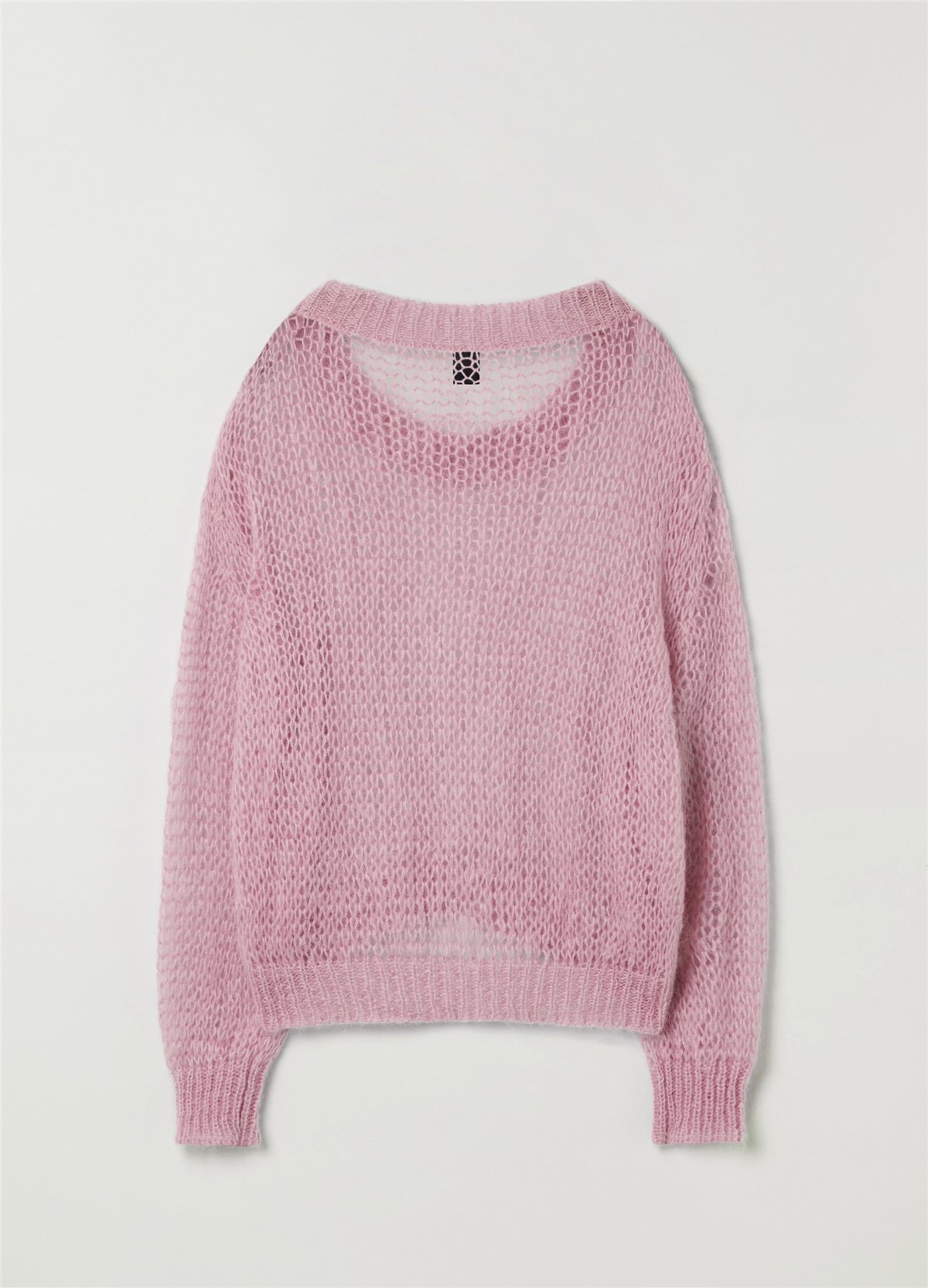Tiftik Karışımlı Pembe Oversize Ajurlu Kazak
