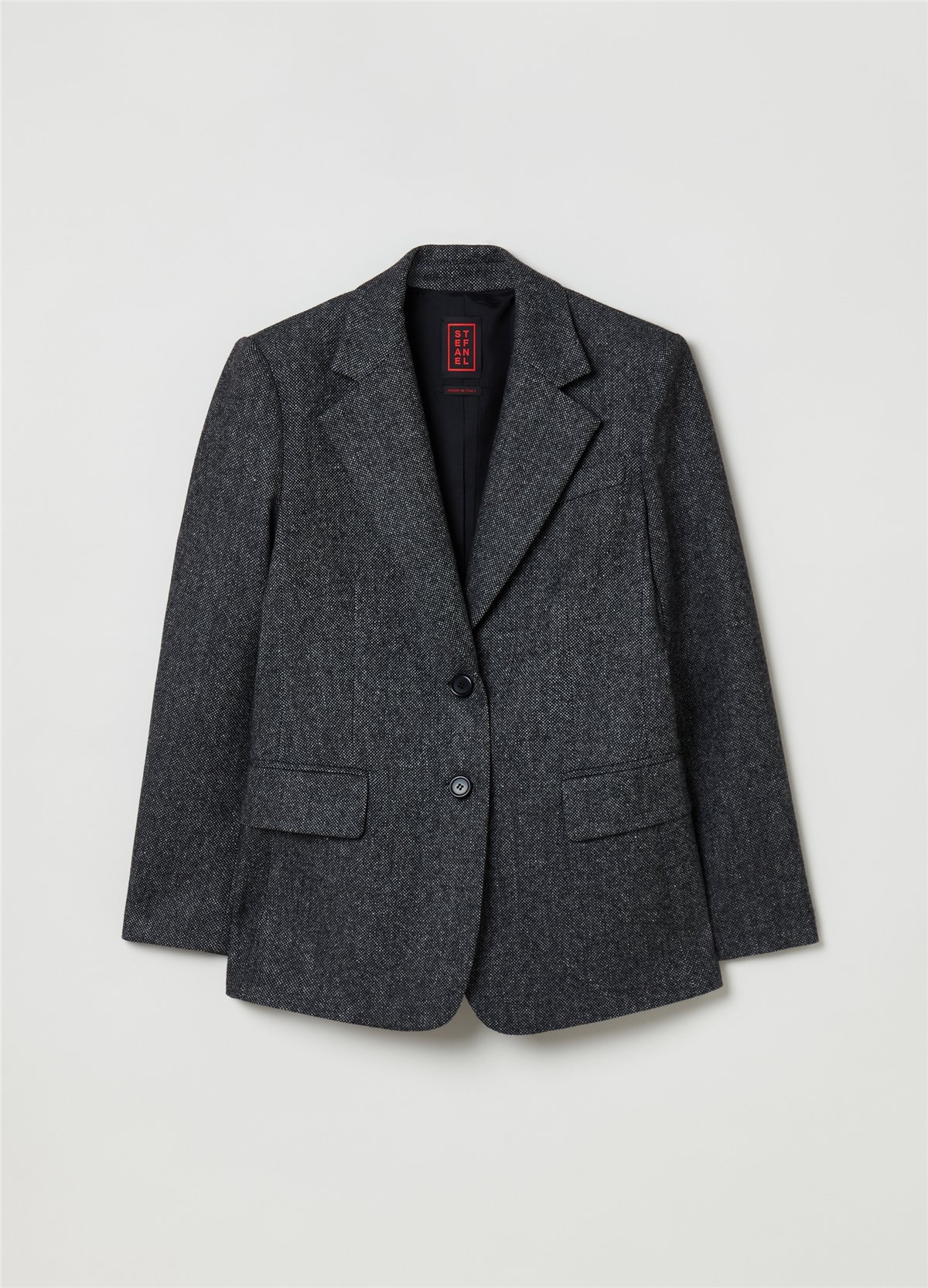 Tüvit Düğmeli Gri Blazer Ceket