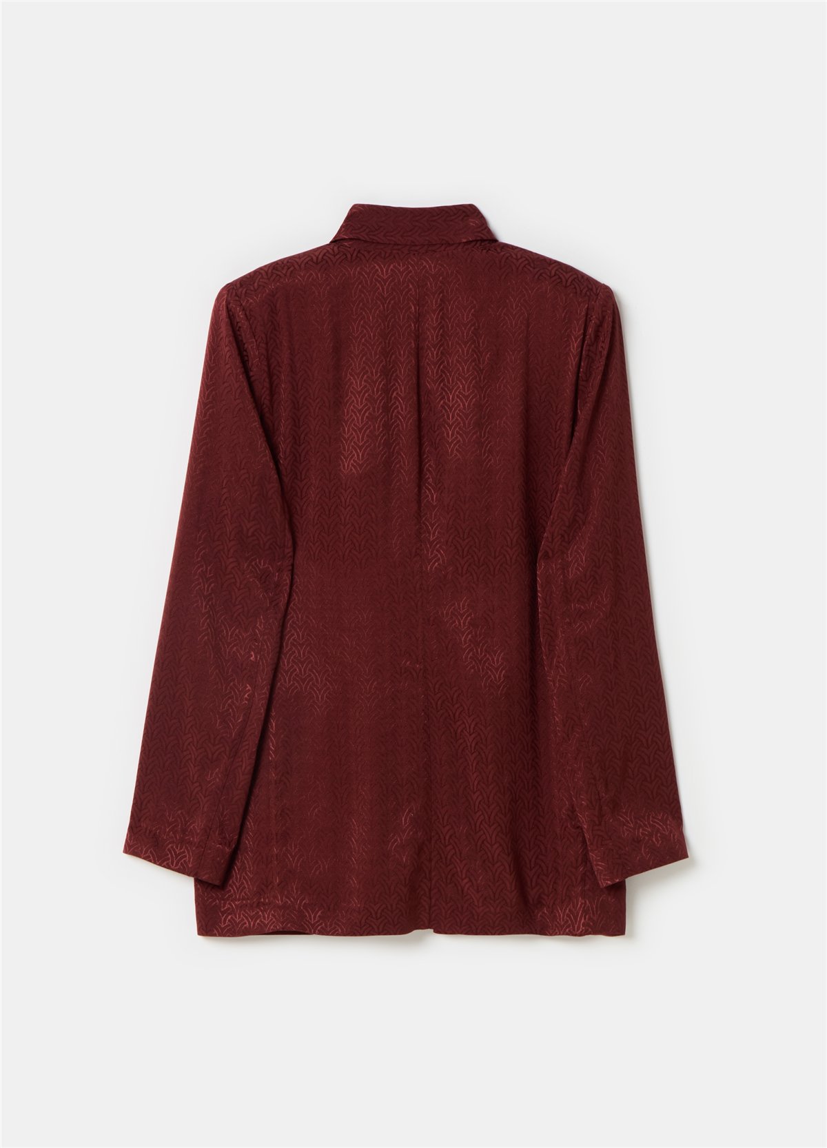 Viskon Jakarlı Açık Model Bordo Blazer