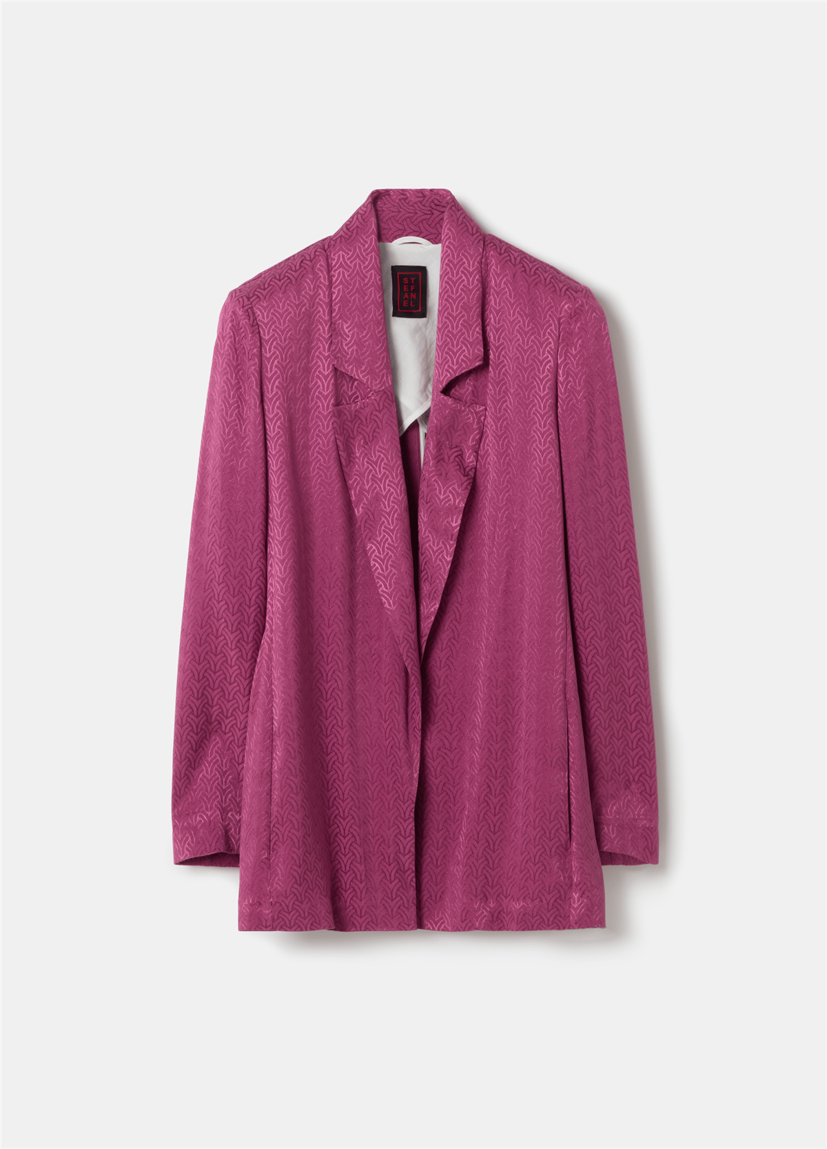 Viskon Jakarlı Açık Model Pembe Blazer