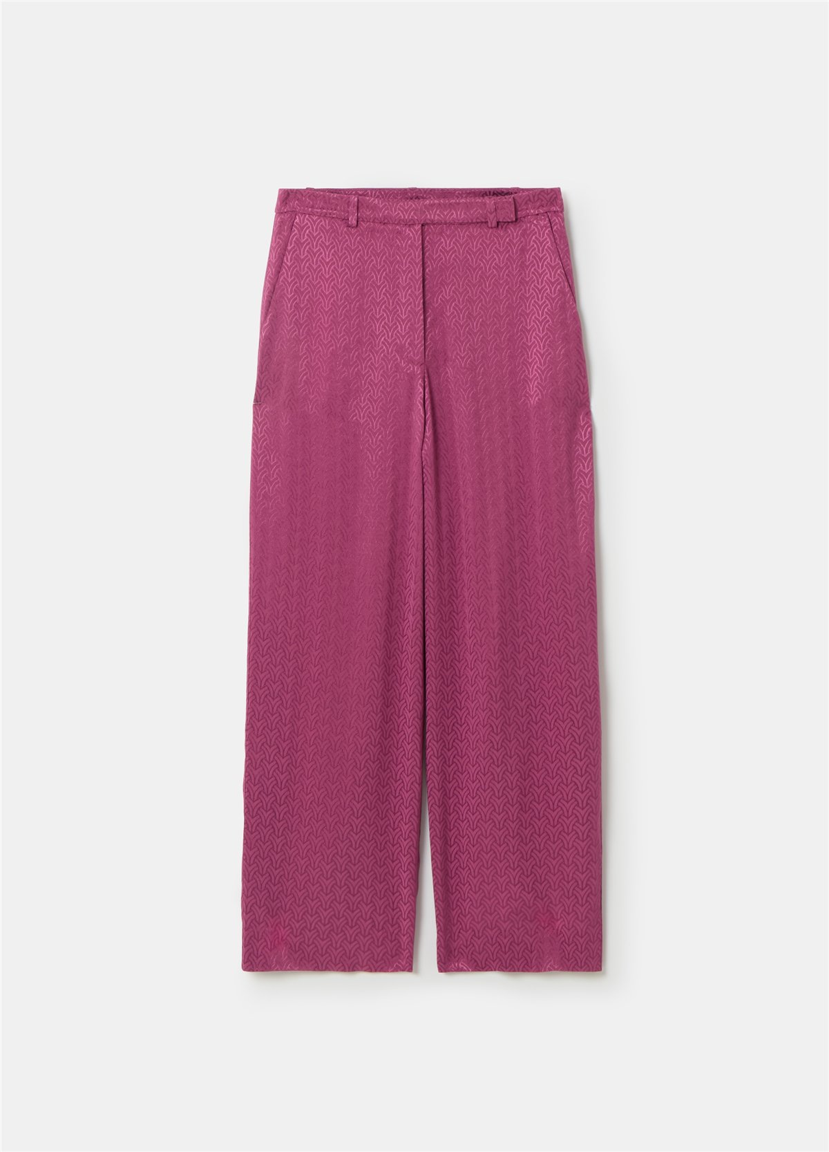 Viskon Jakarlı Bol Paçalı Pembe Pantolon