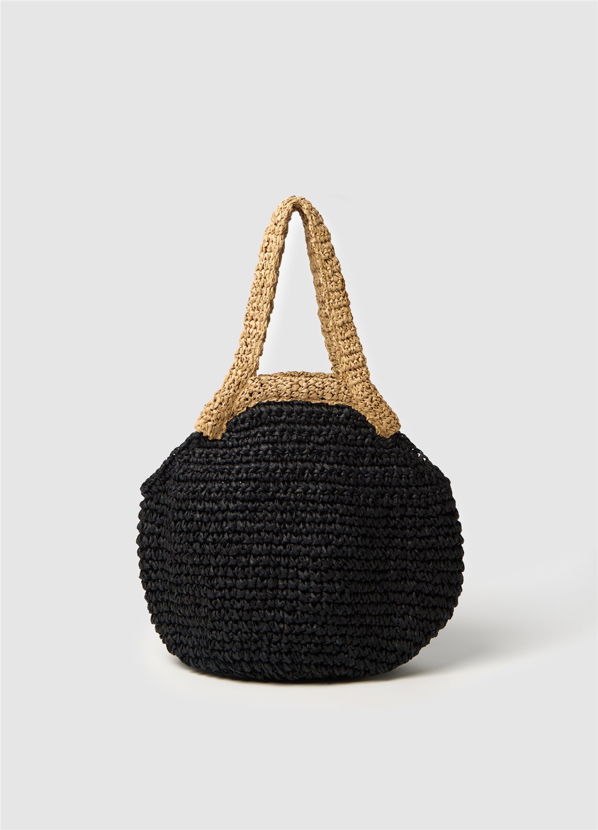 Yuvarlak Raffia Alışveriş Çantası