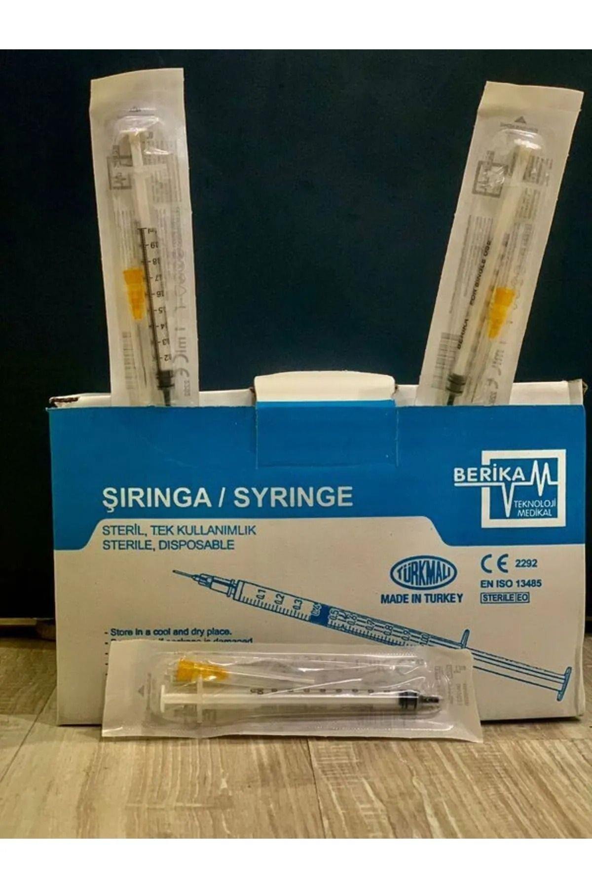 Berika 1 Cc Enjektör Iğneli Turuncu Uç 25g 0,50x25mm 300 Adet