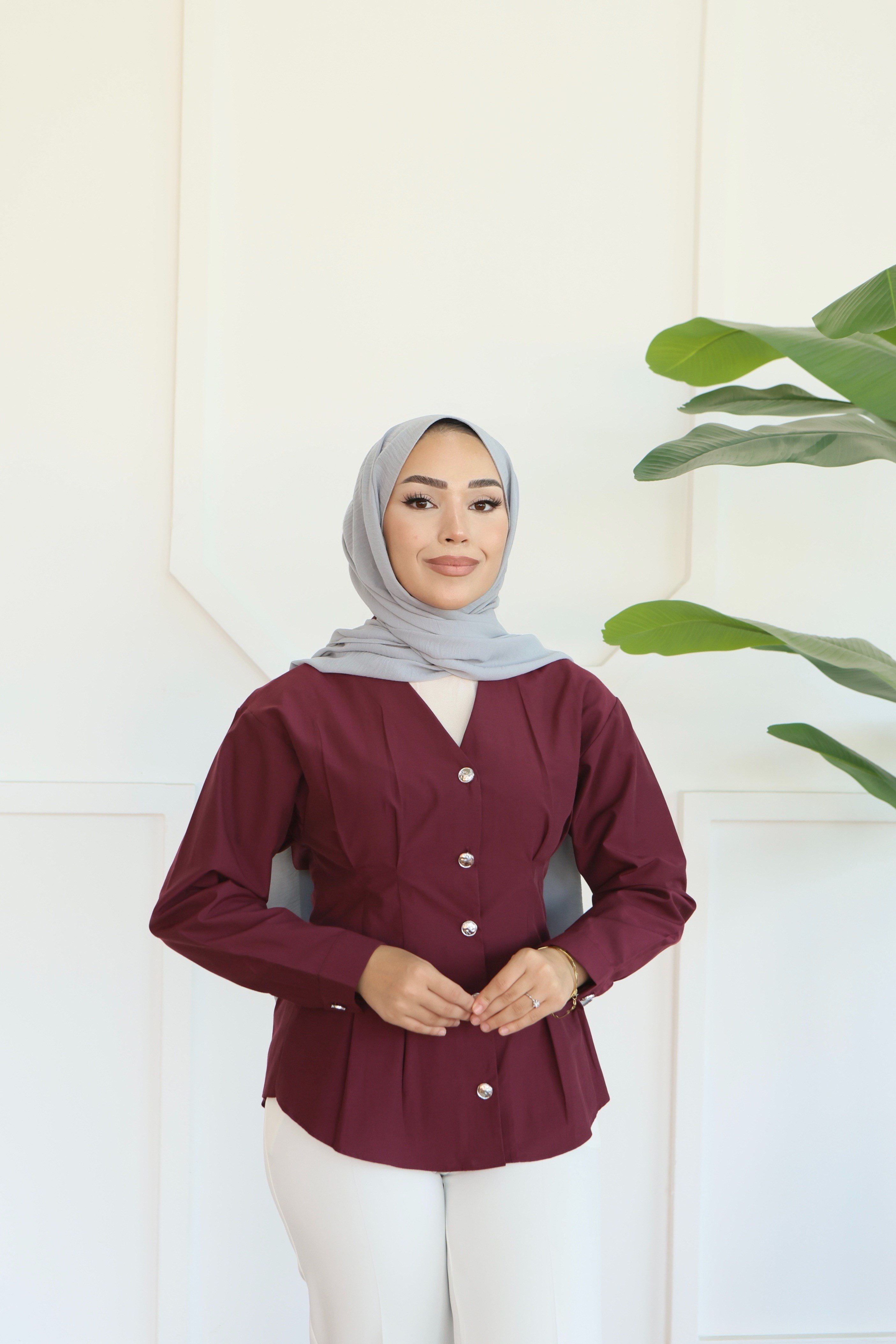 Peplum Bel Oturtmalı Gömlek