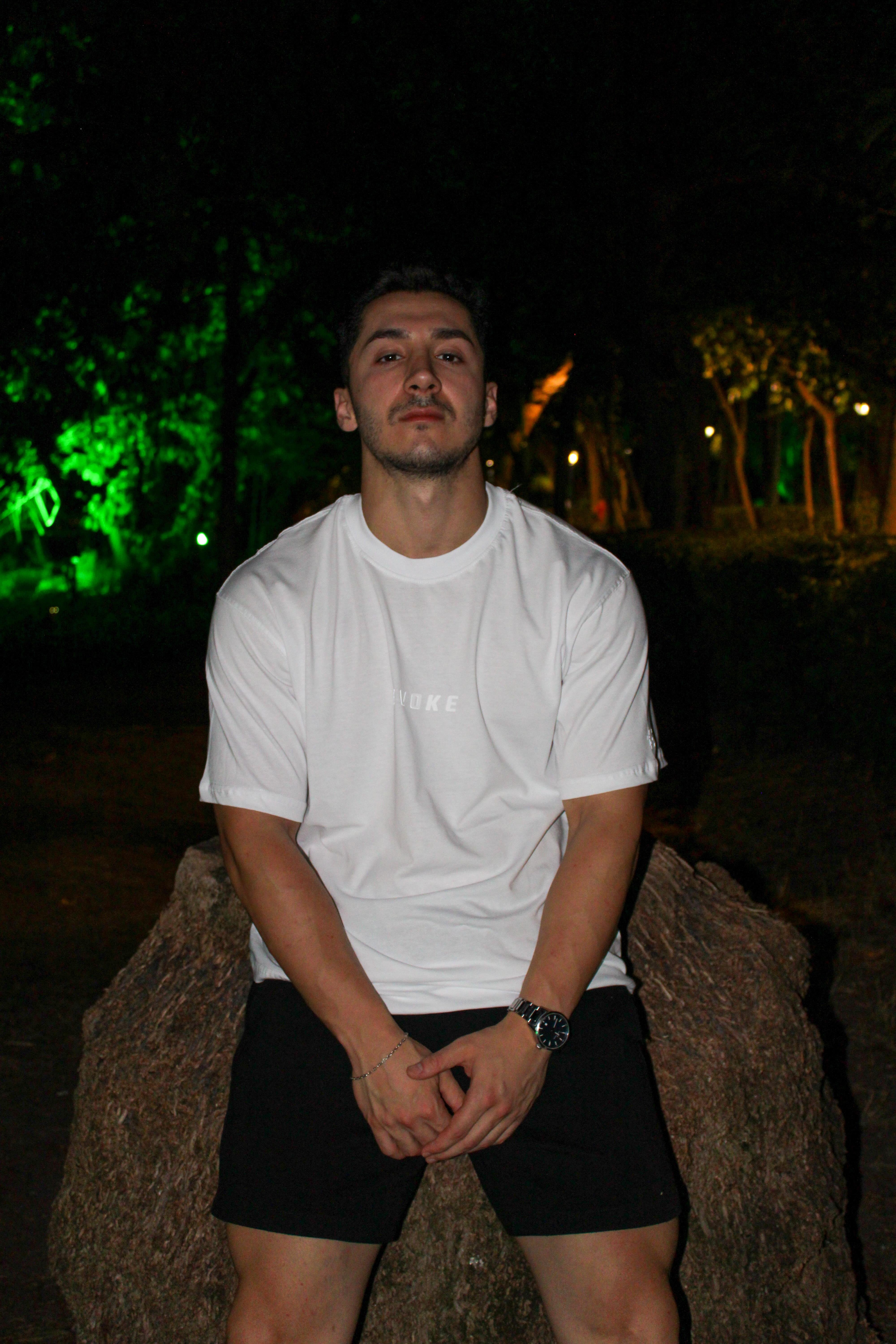 Evoke Logo Rubber Baskı Oversize Erkek T-shirt