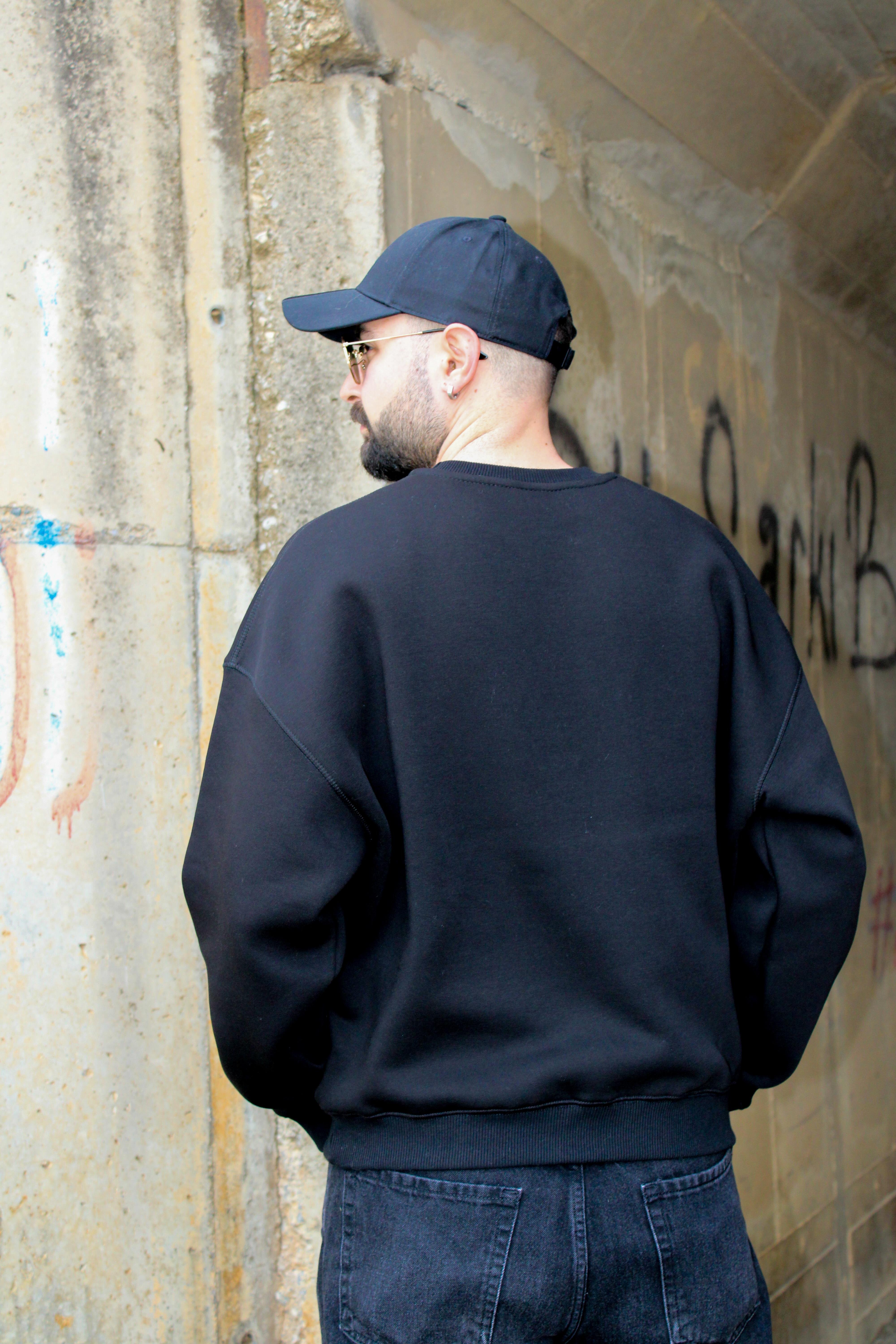 Grafiti Nakış Oversize Erkek Sweat