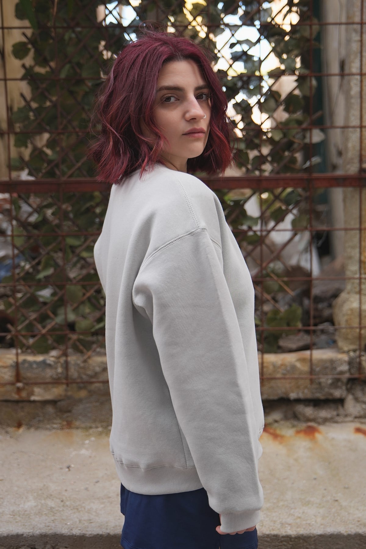 Grafiti Nakış Oversize Kadın Sweat