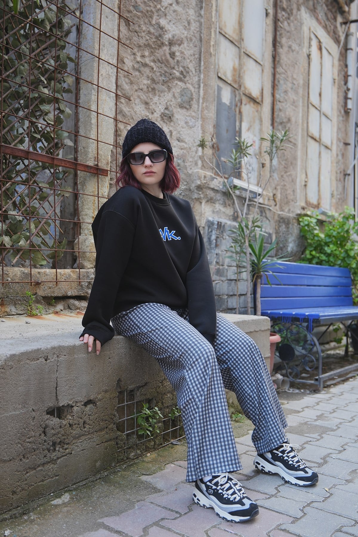 Grafiti Nakış Oversize Kadın Sweat