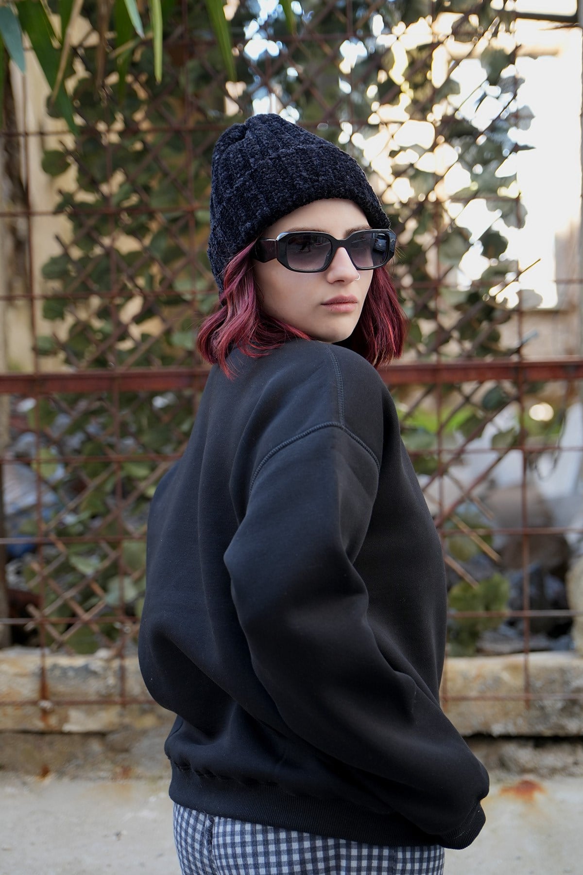 Grafiti Nakış Oversize Kadın Sweat