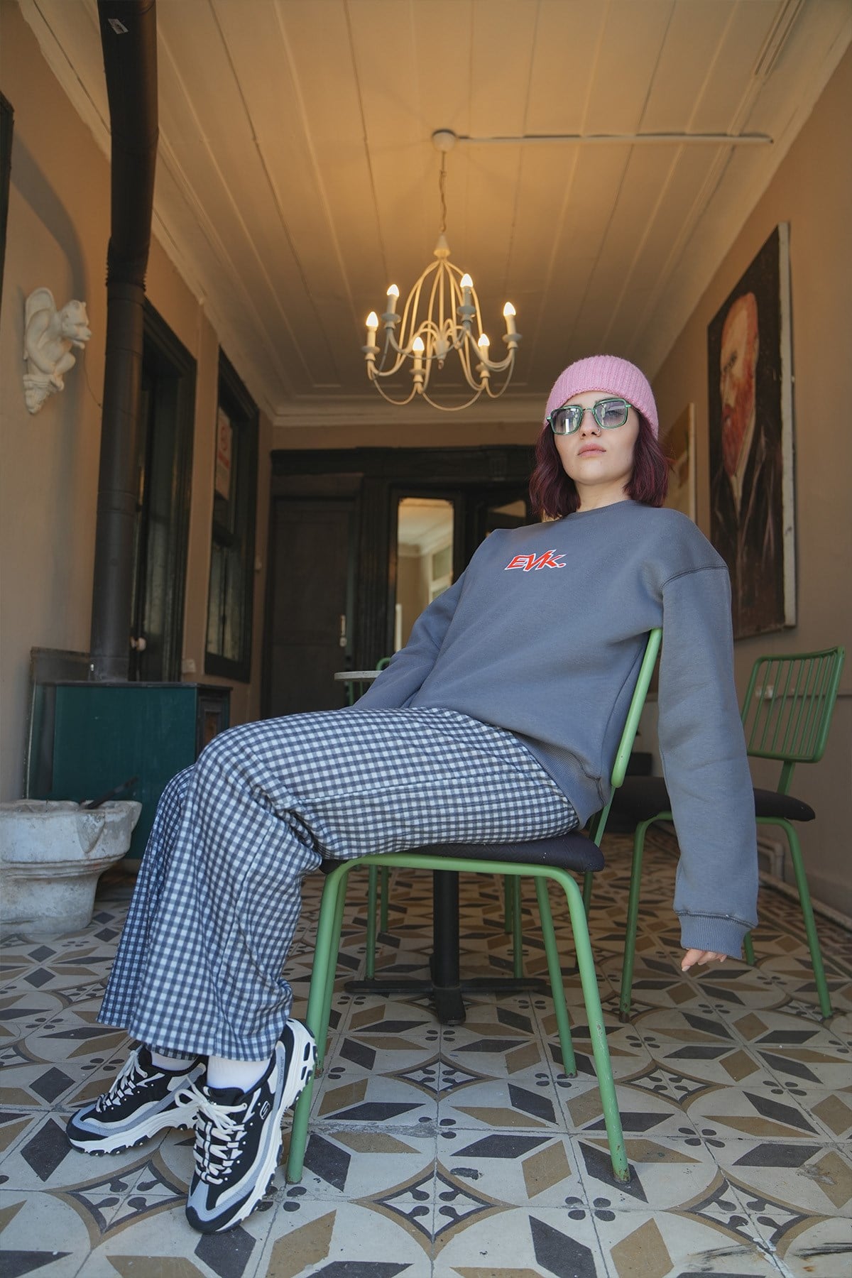Grafiti Nakış Oversize Kadın Sweat
