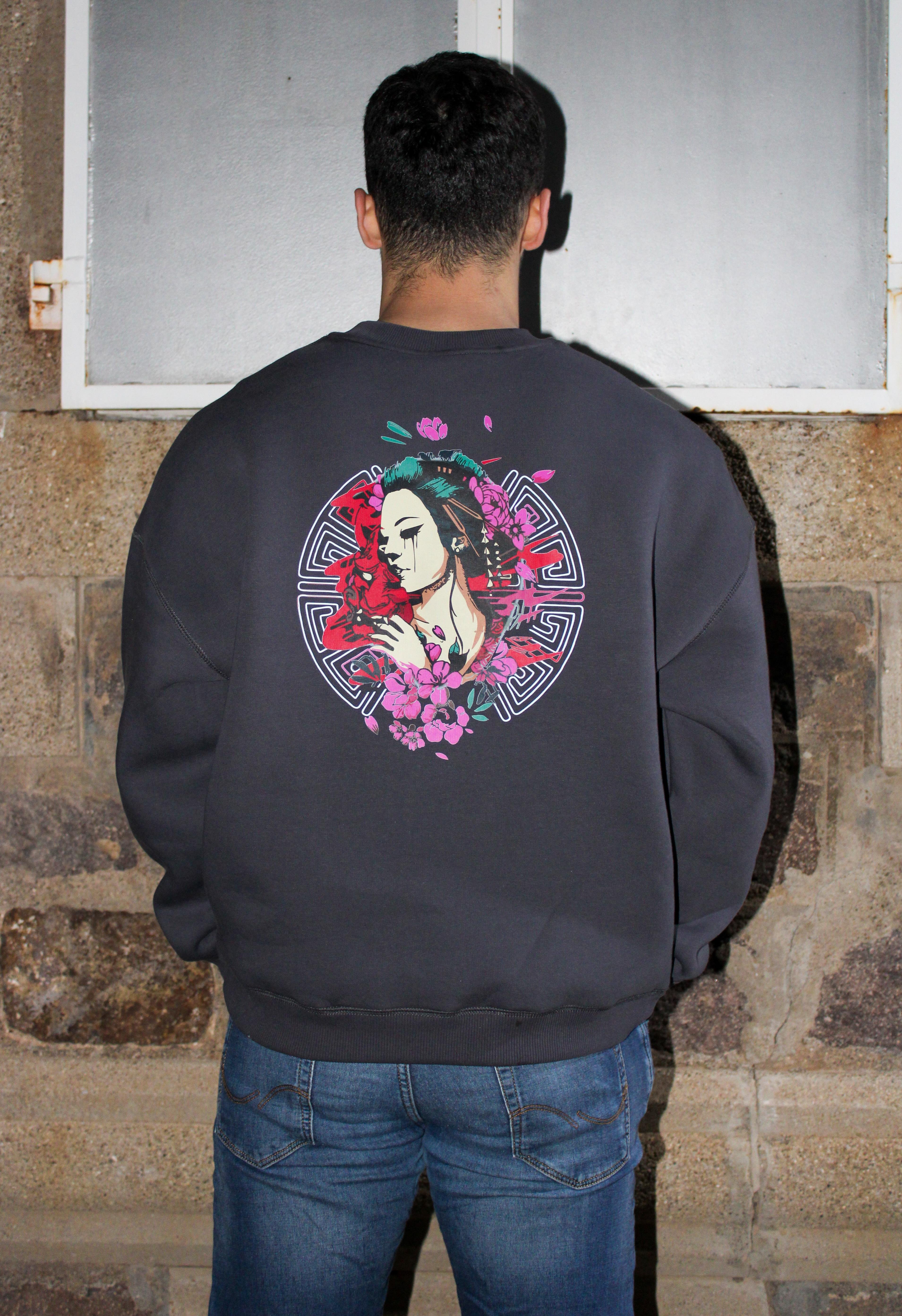 Japon Melek Oversize Erkek Sweatshirt 