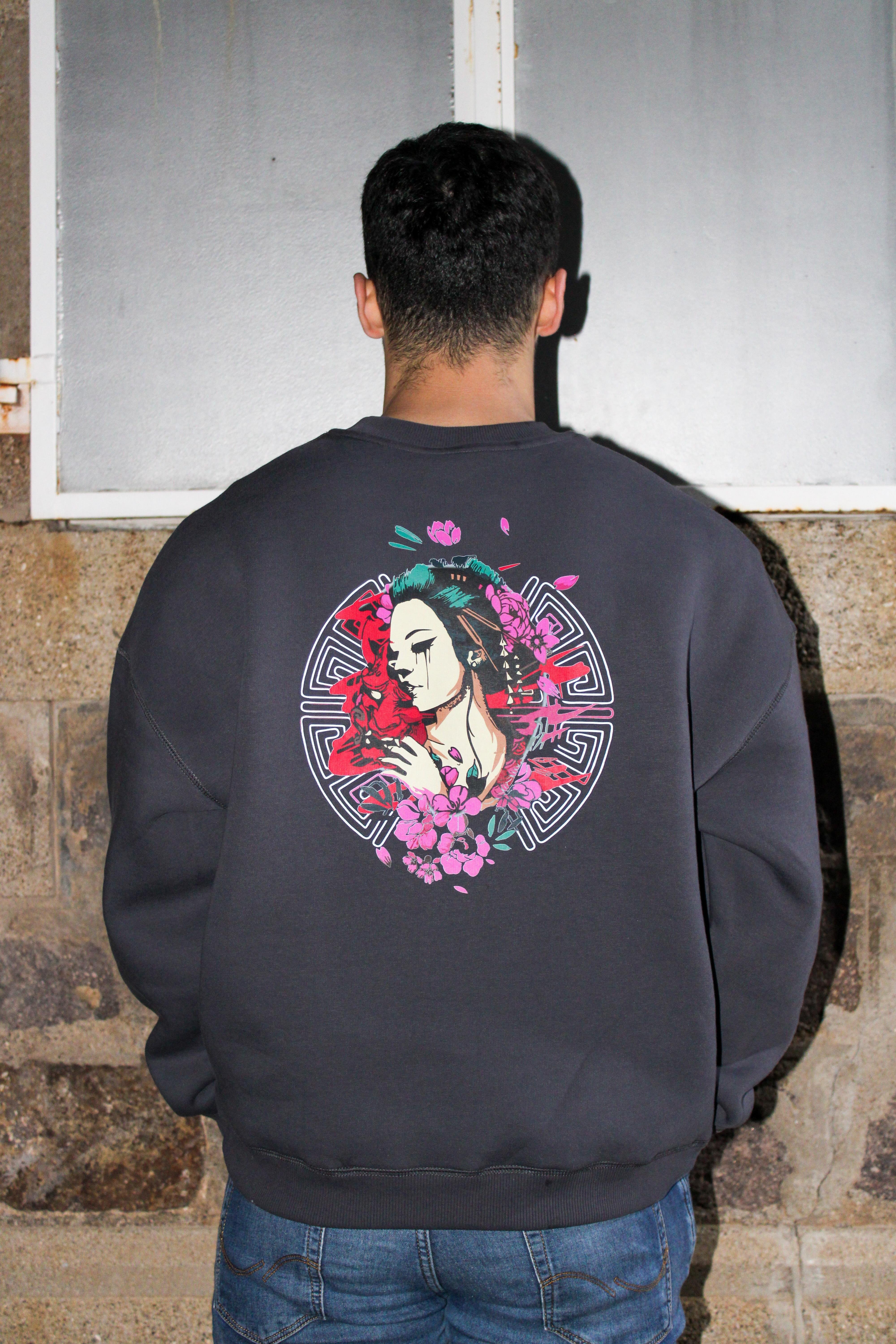 Japon Melek Oversize Erkek Sweatshirt 