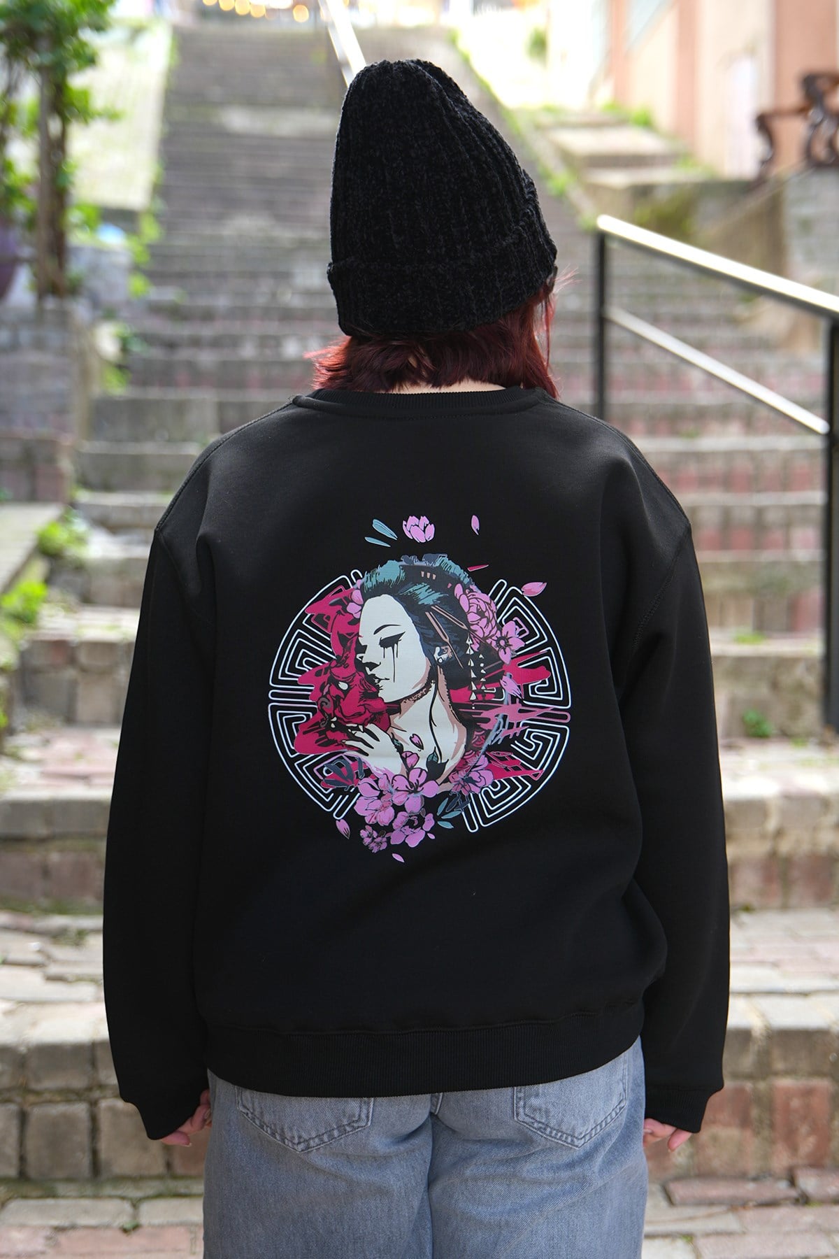 Japon Melek Oversize Kadın Sweat
