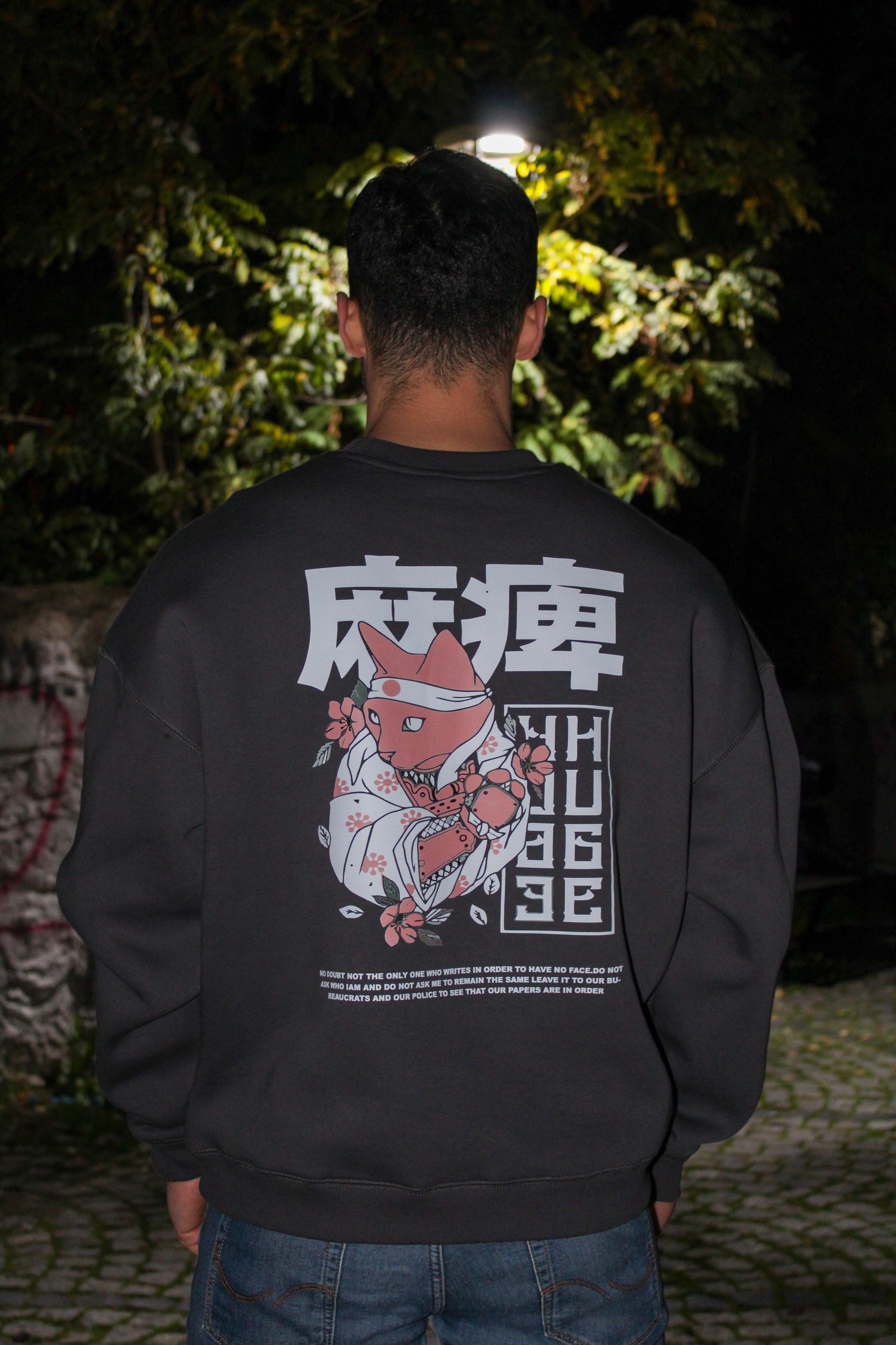 Kedi Oversize Erkek Sweat