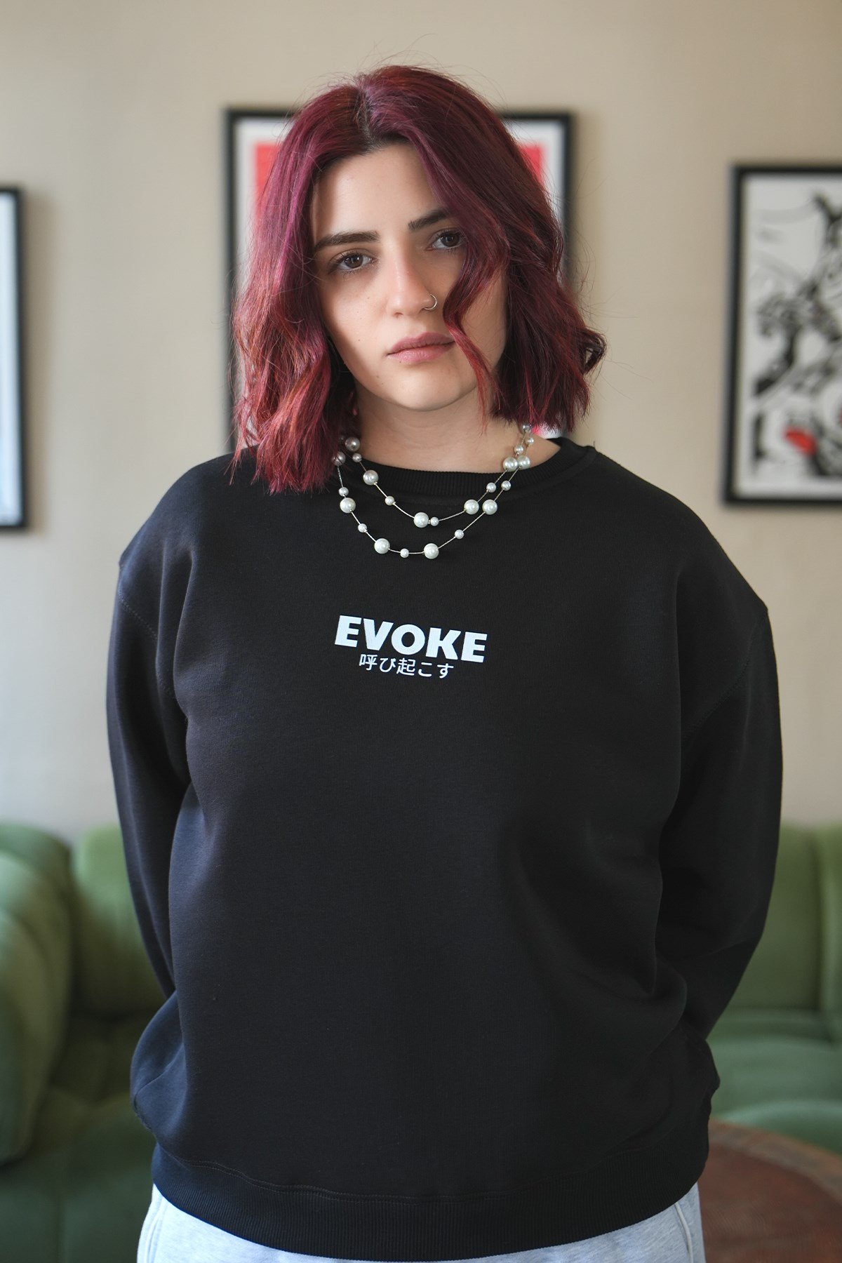 Kedi Oversize Kadın Sweat