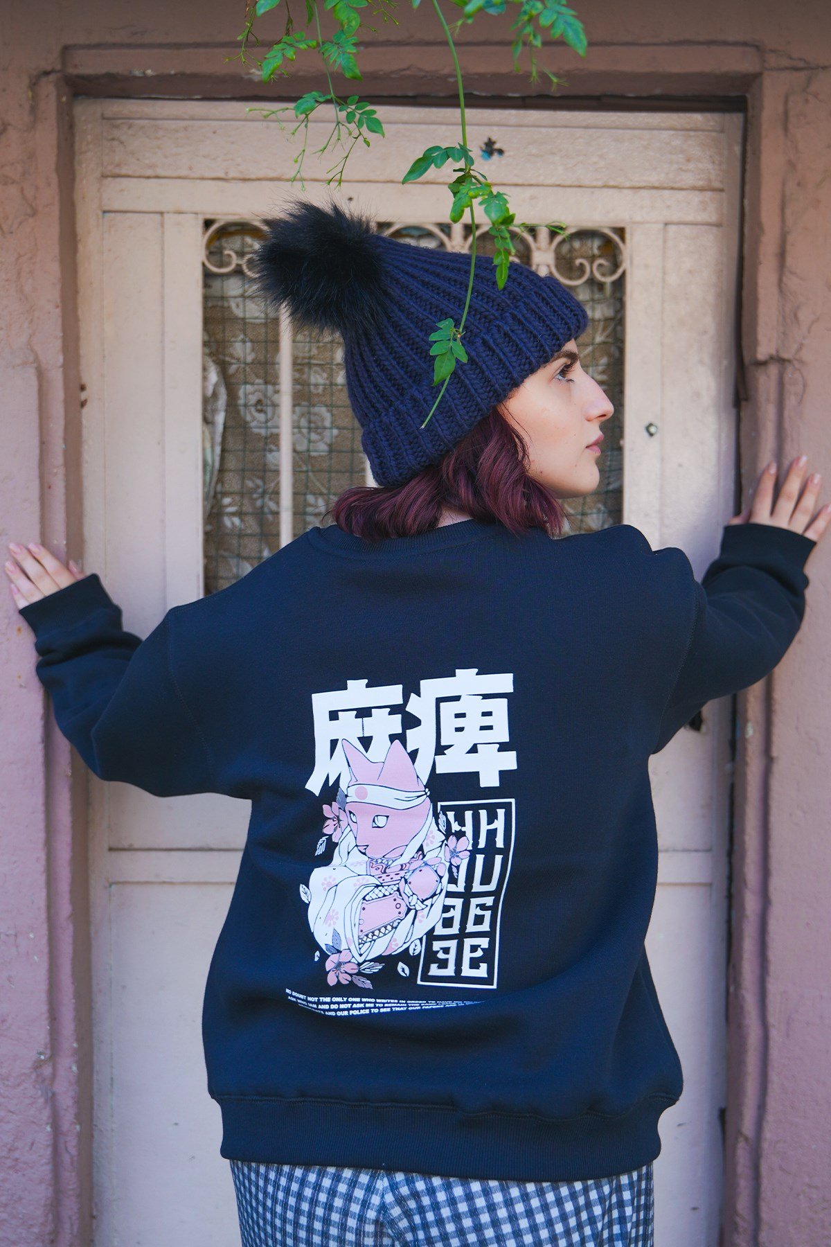 Kedi Oversize Kadın Sweat