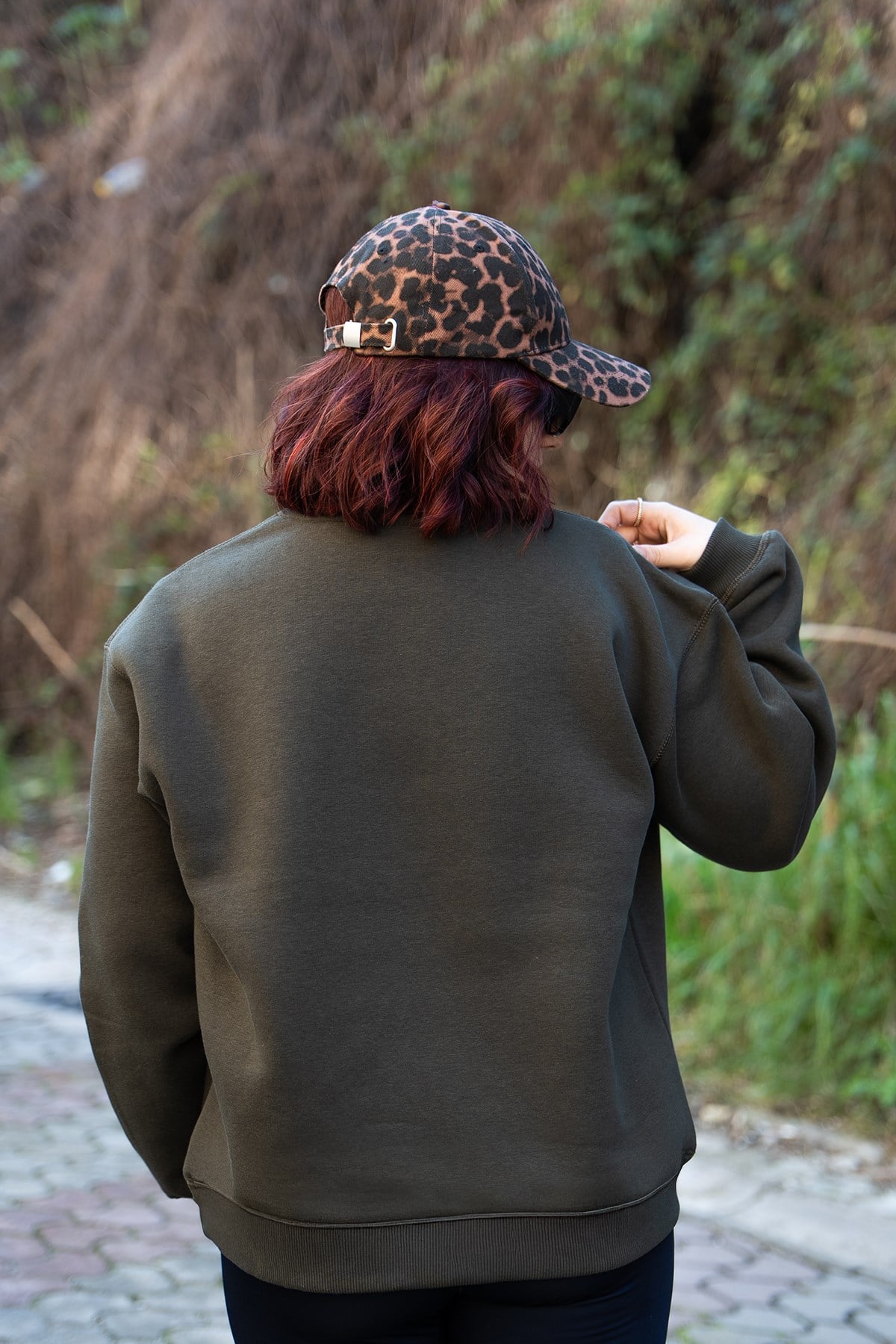 Leopar Oversize Kadın Sweat