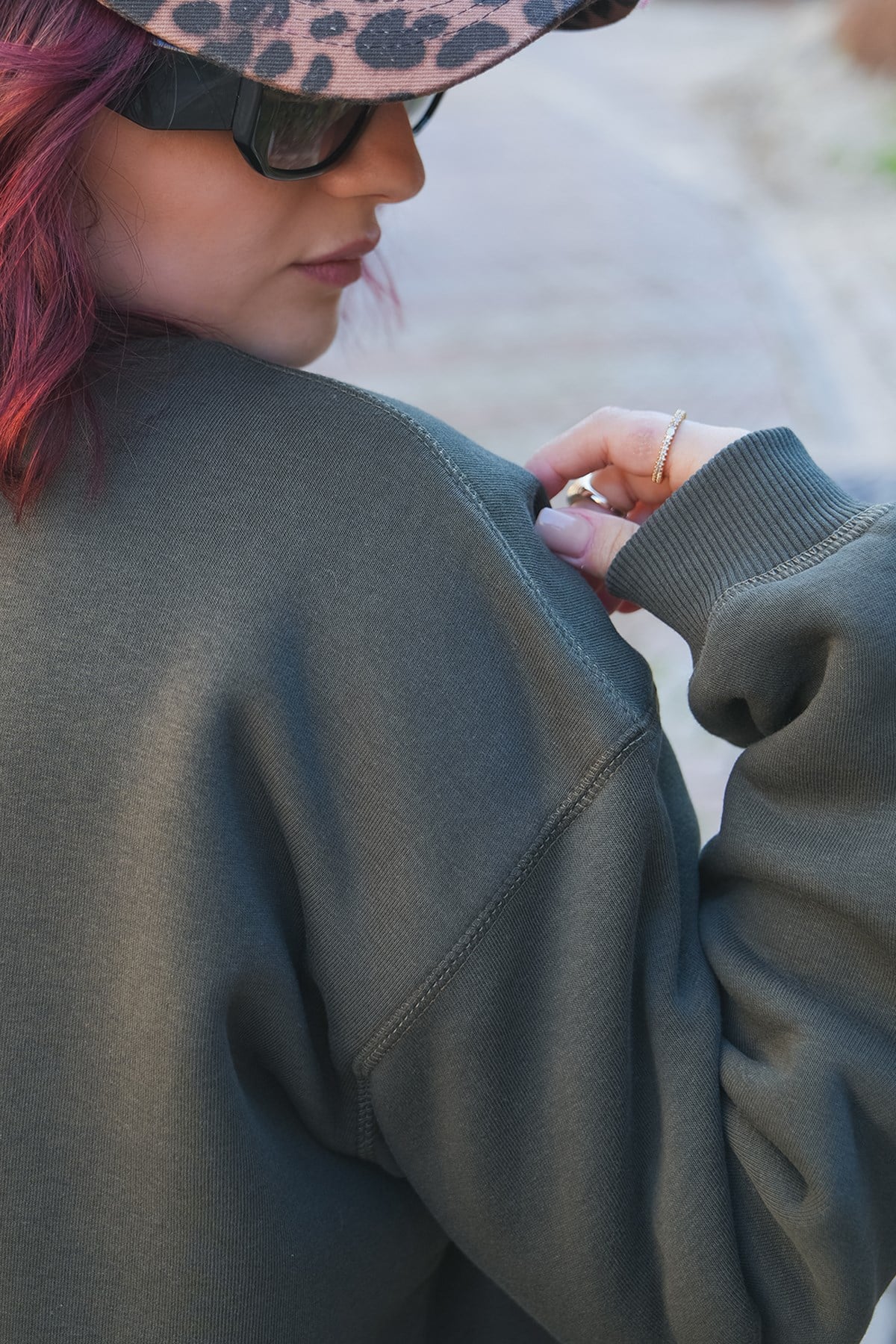 Leopar Oversize Kadın Sweat