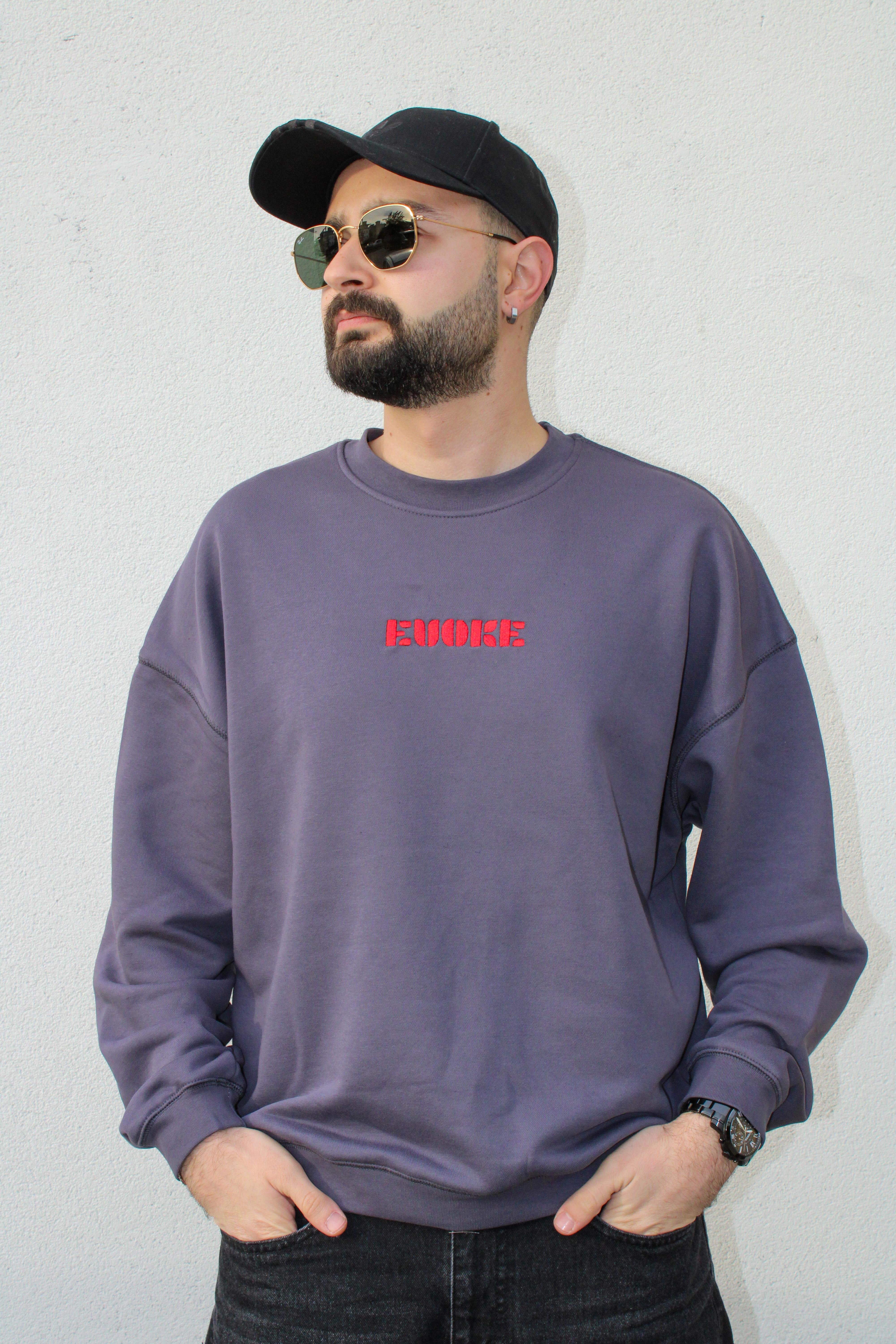 Nakışlı Oversize Erkek Sweat