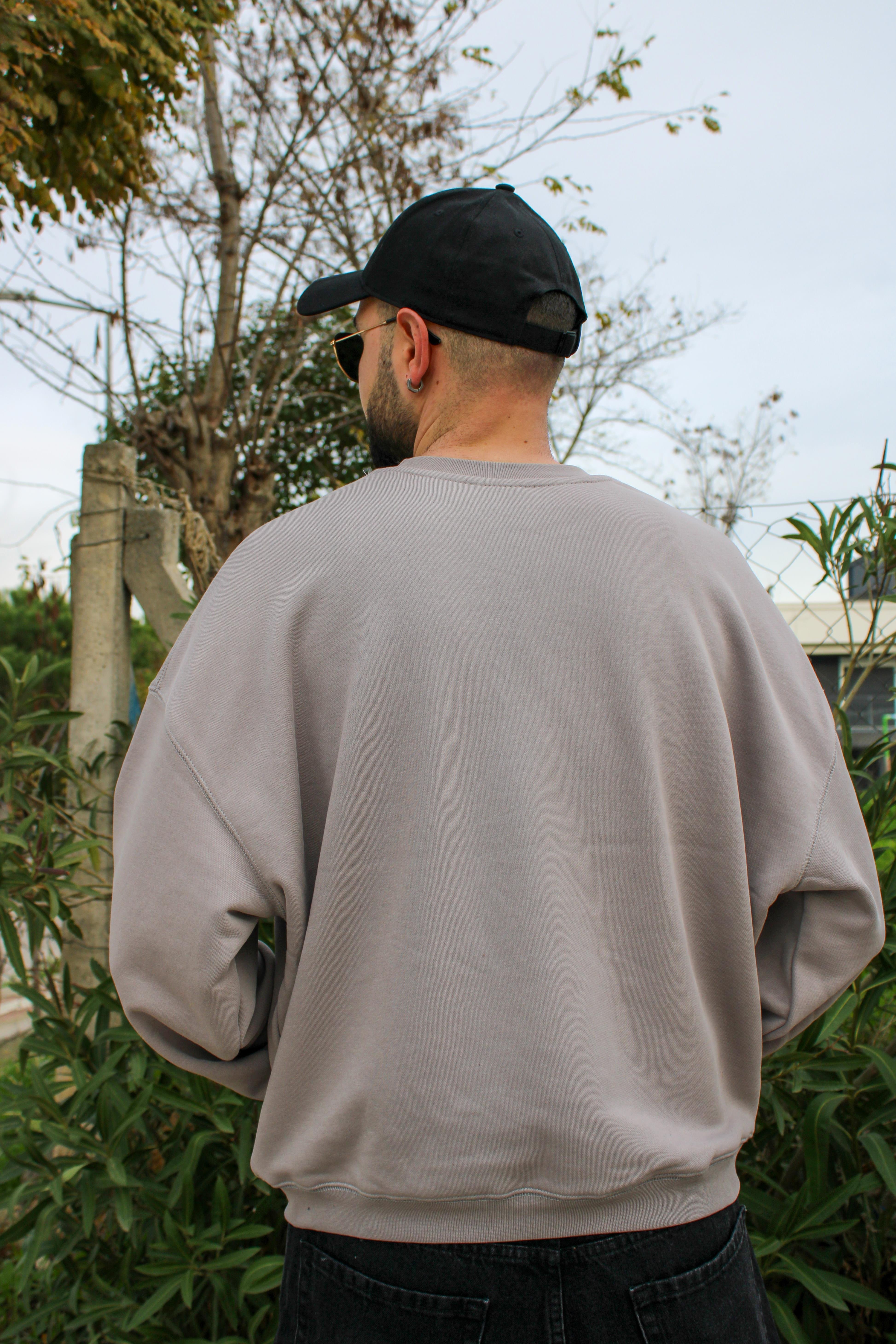 Nakışlı Oversize Erkek Sweat