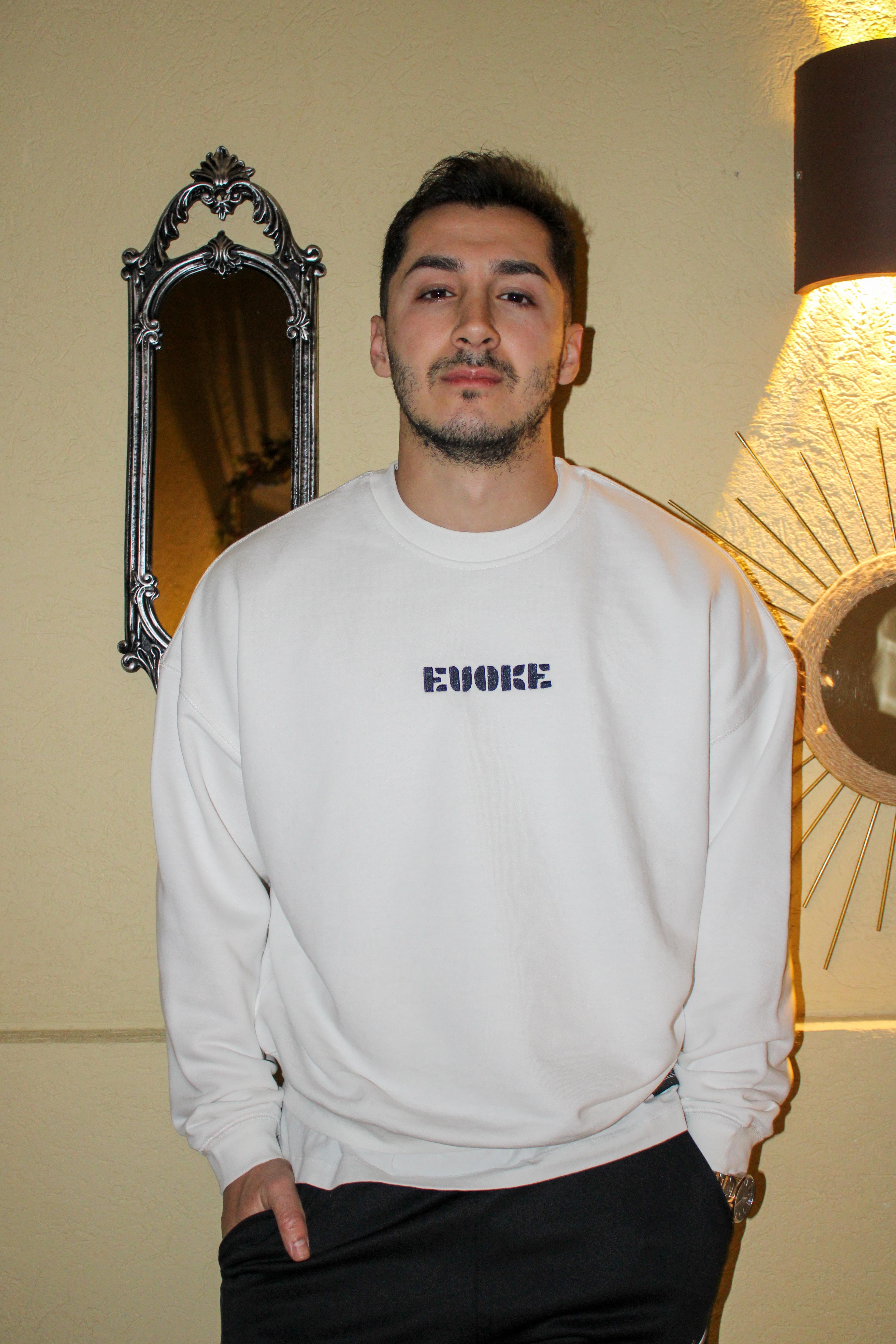 Nakışlı Oversize Erkek Sweat